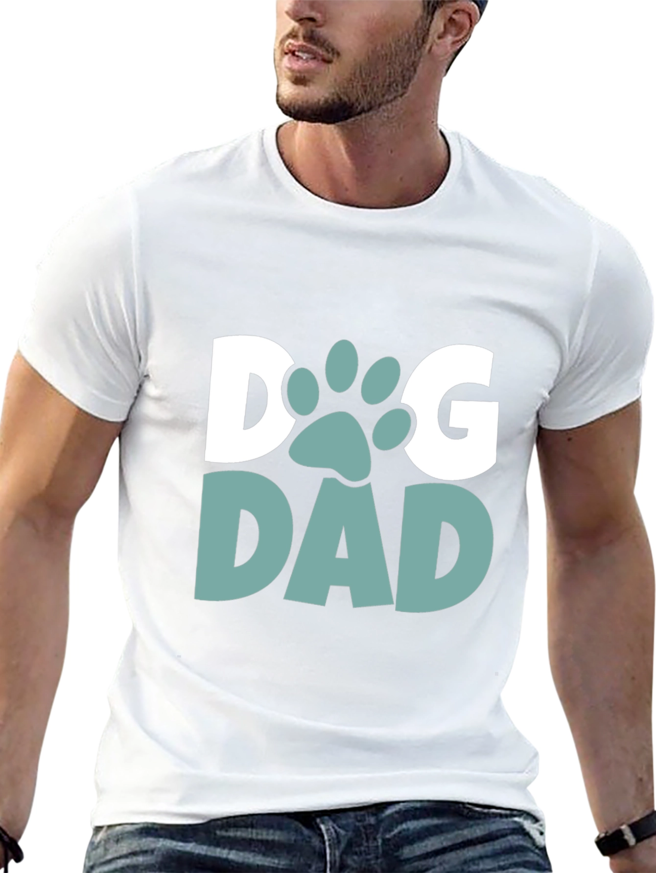 Dog Dad T-Shirt - Black Cotton Blend Tee