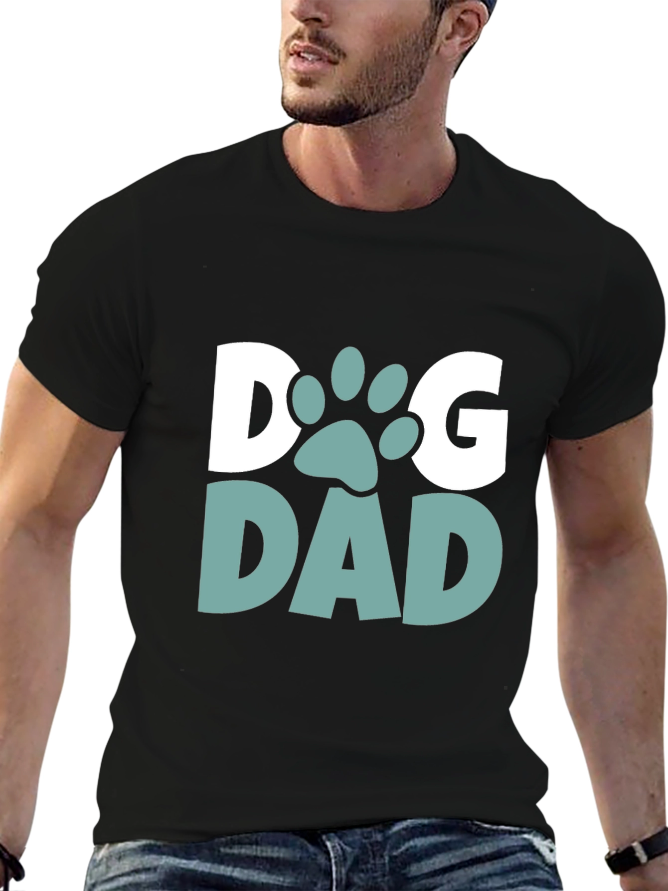 Dog Dad T-Shirt - Black Cotton Blend Tee