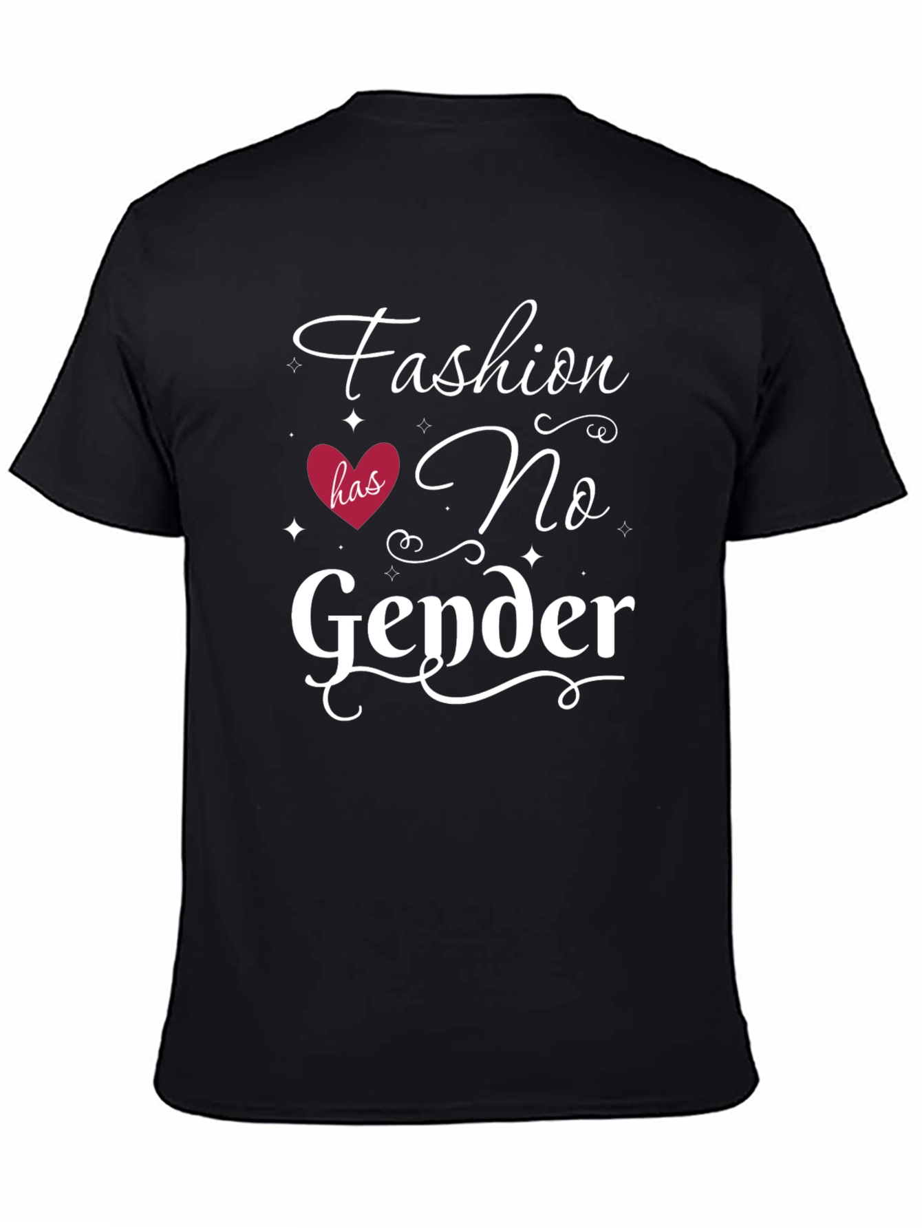 Fashion No Gender Graphic Tee - Unisex Black T-Shirt