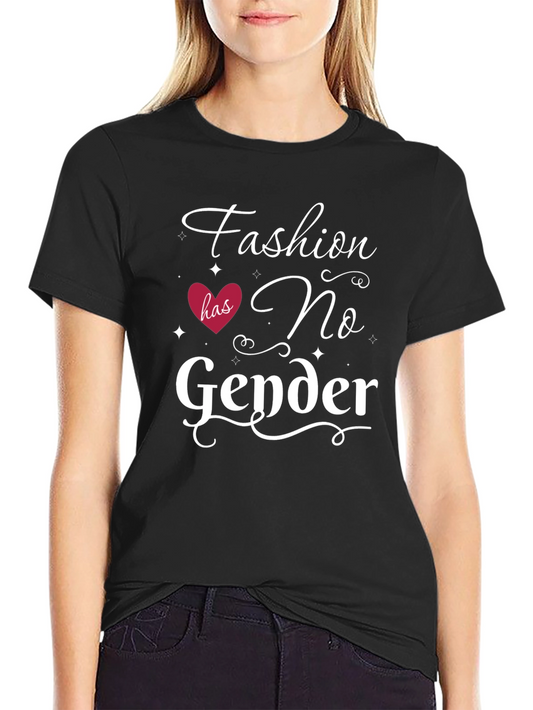 Fashion No Gender Graphic Tee - Unisex Black T-Shirt