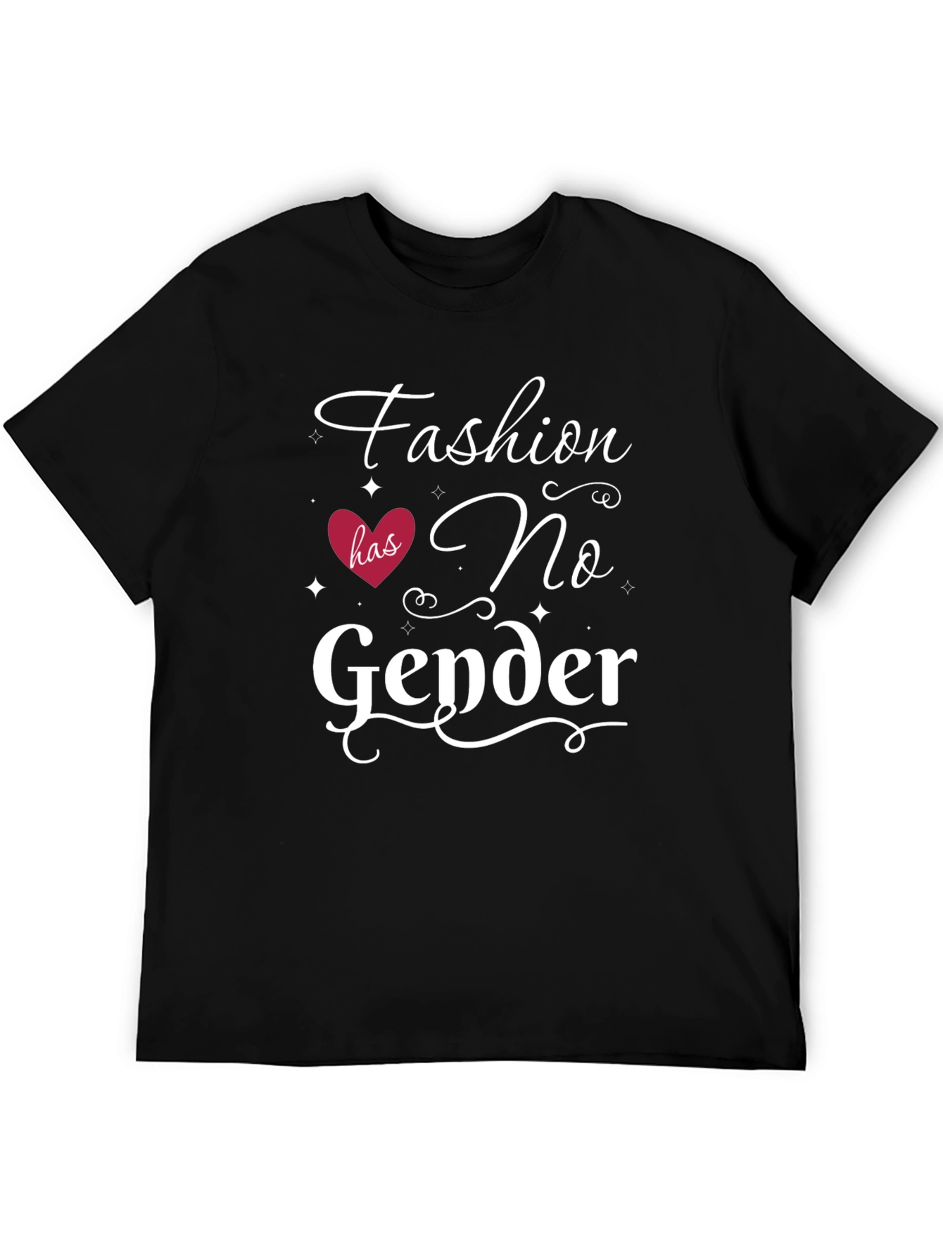 Fashion No Gender Graphic Tee - Unisex Black T-Shirt
