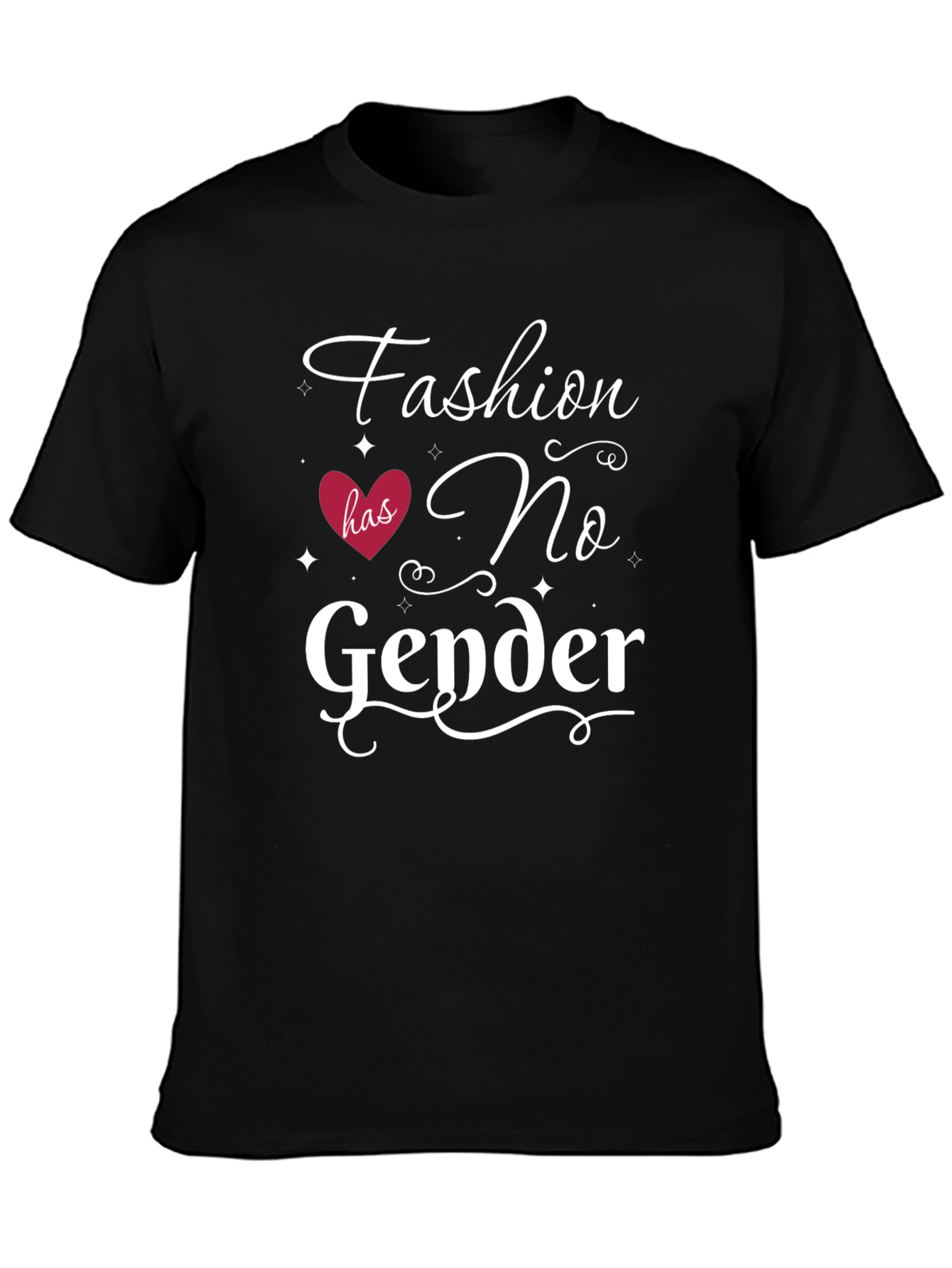 Fashion No Gender Graphic Tee - Unisex Black T-Shirt