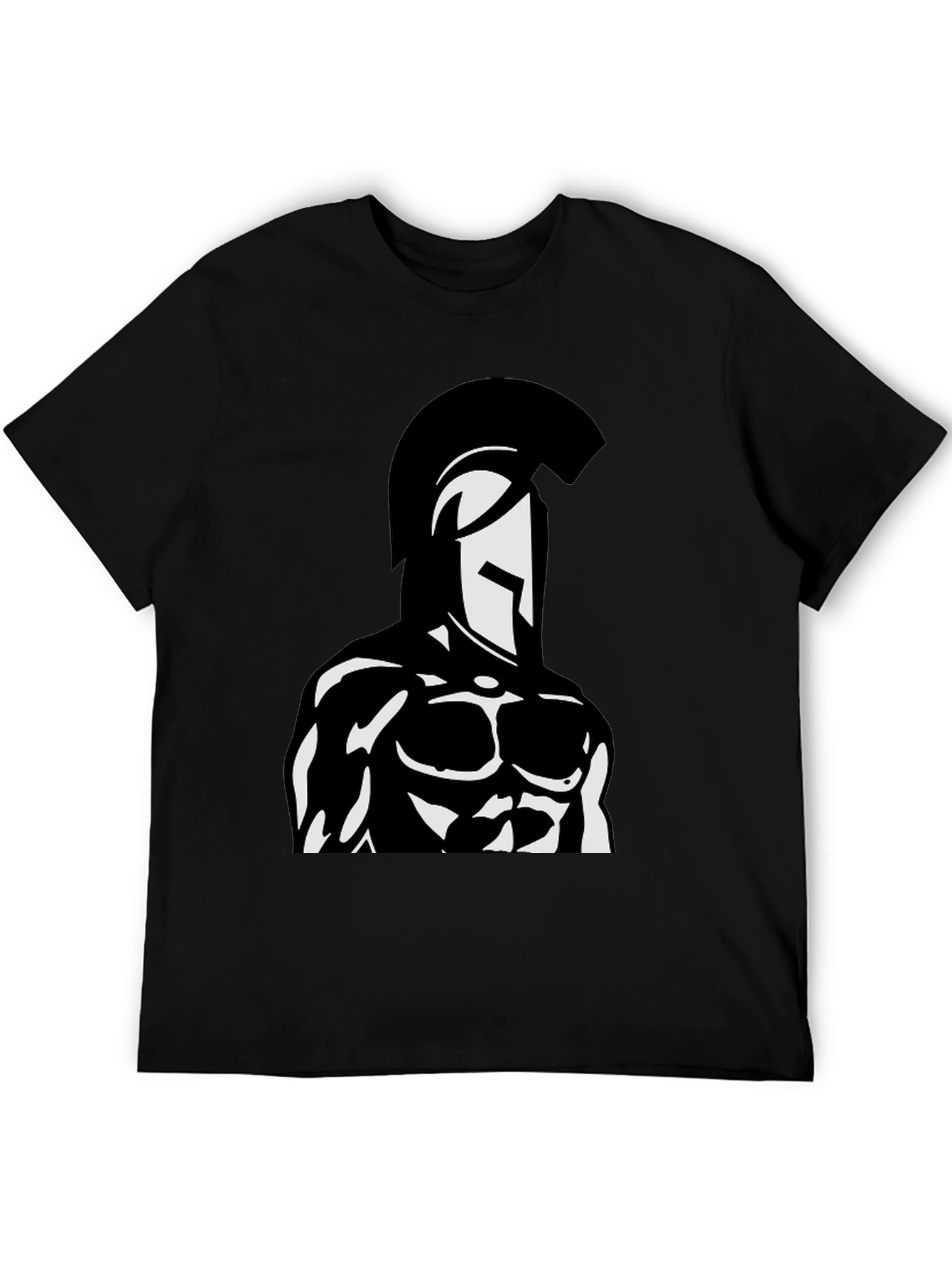 Spartan Warrior Graphic Black T-Shirt