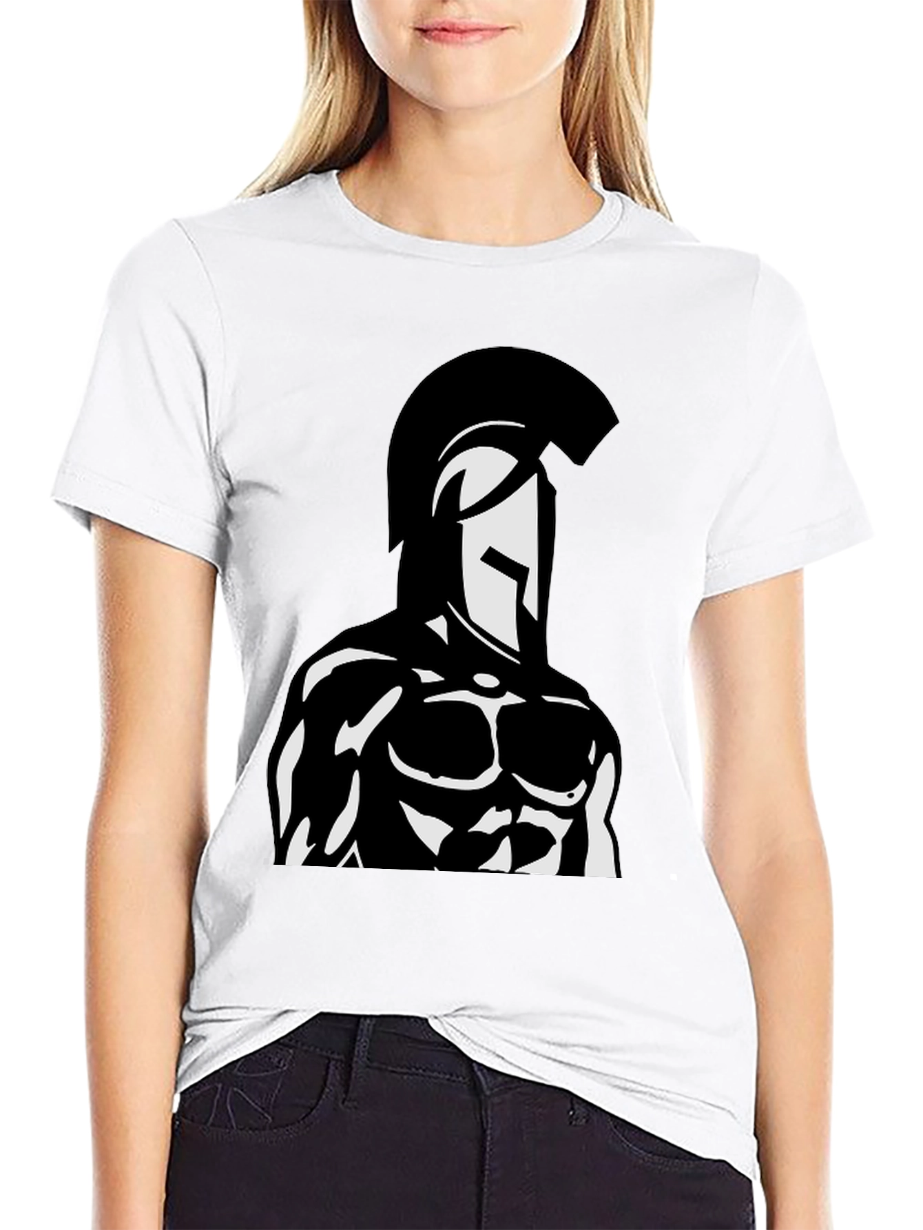 Spartan Warrior Graphic Black T-Shirt