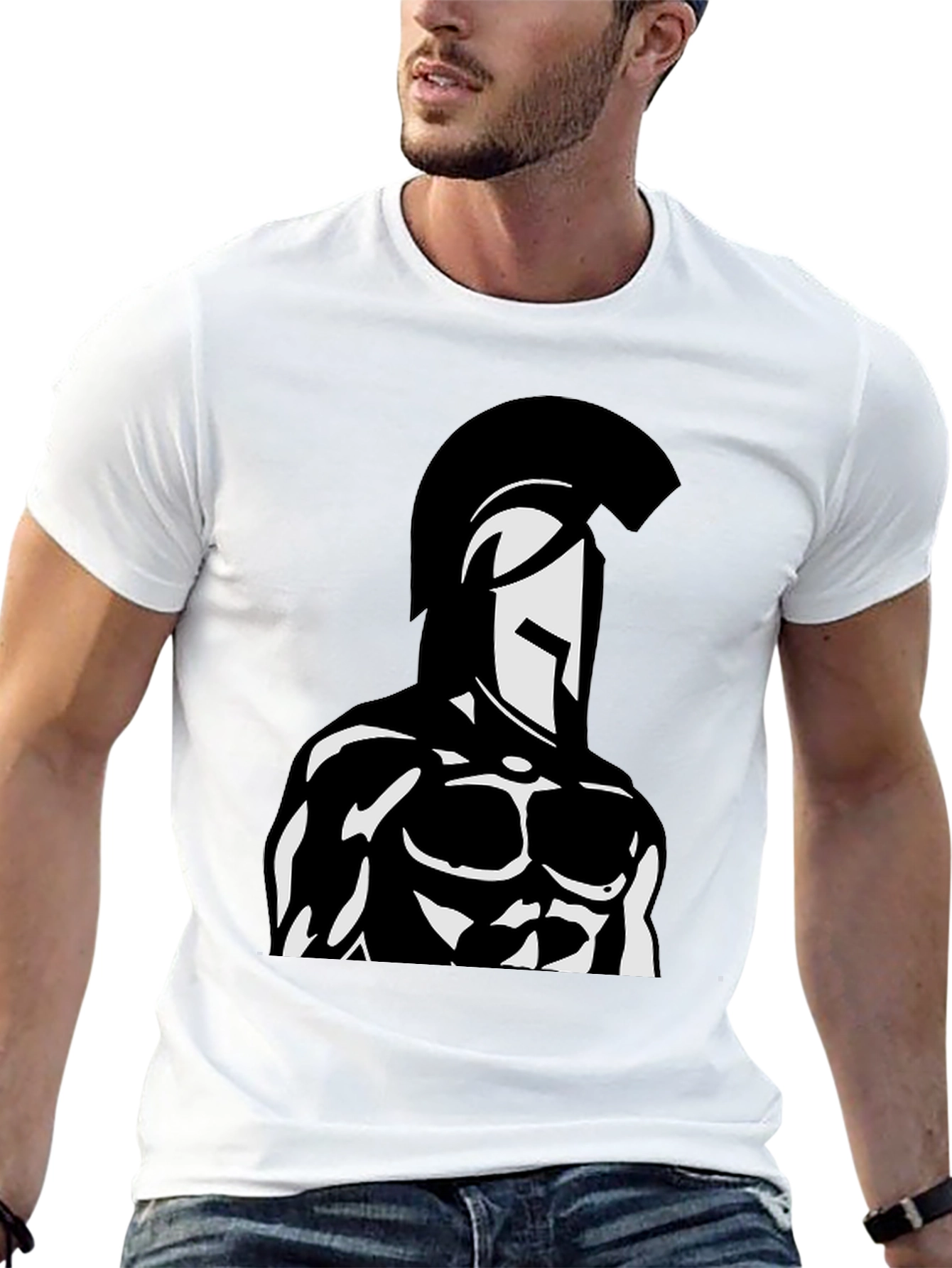 Spartan Warrior Graphic Black T-Shirt