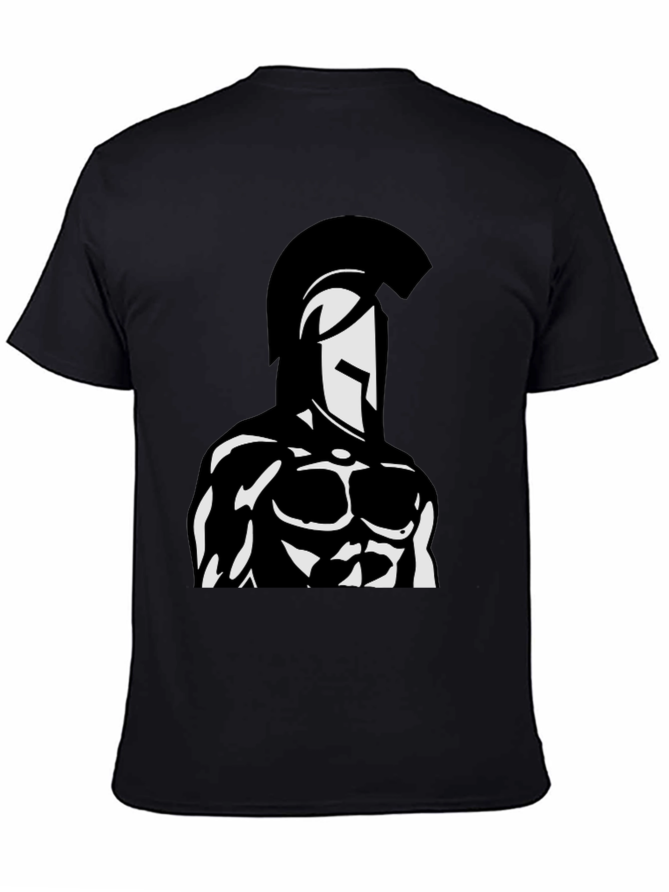 Spartan Warrior Graphic Black T-Shirt