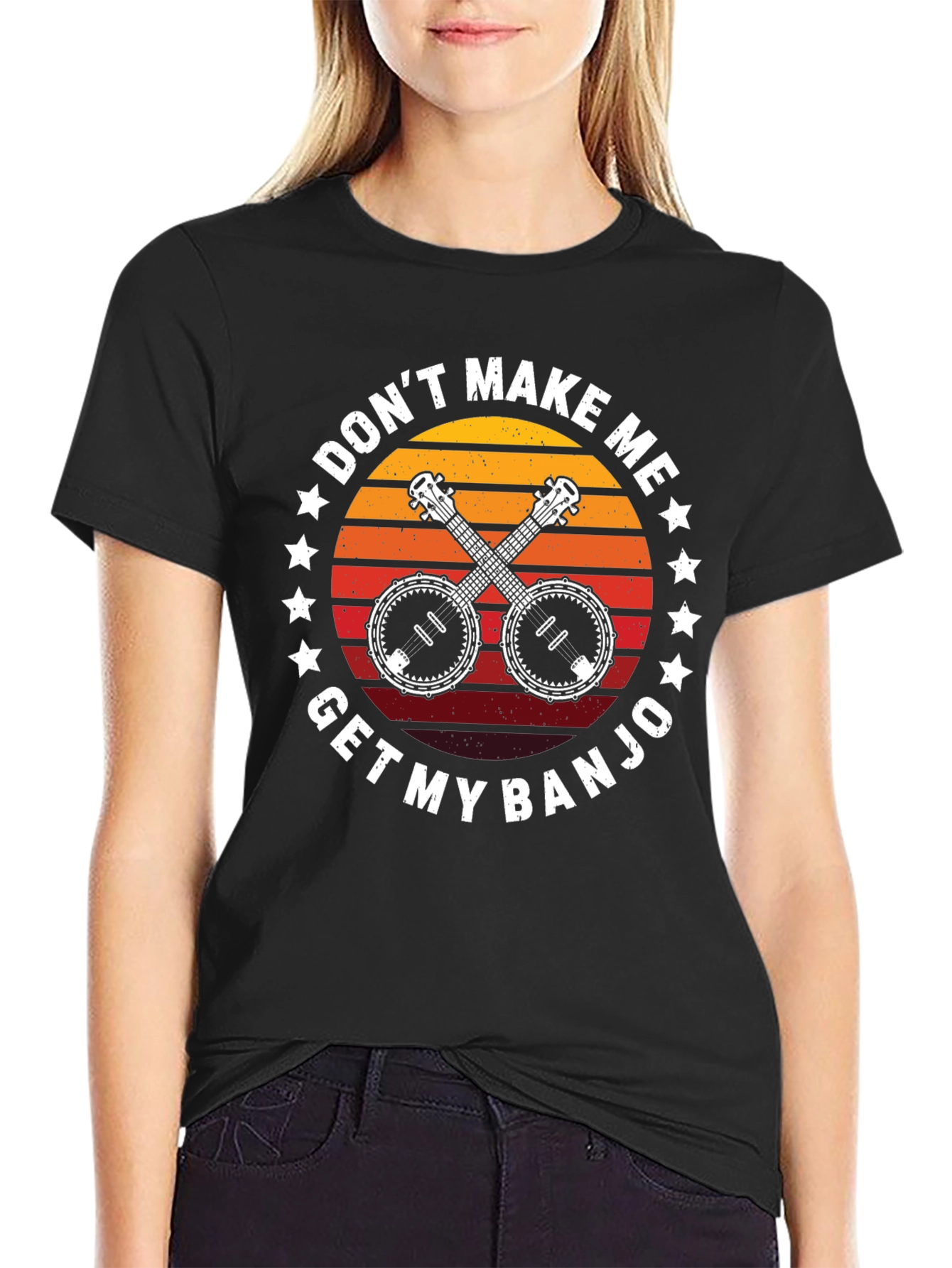 Dont Make Me Get My Banjo Black T-Shirt