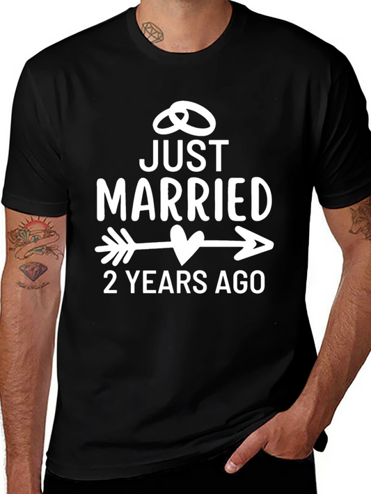 Just Married 2 Years Ago Anniversary T-Shirt