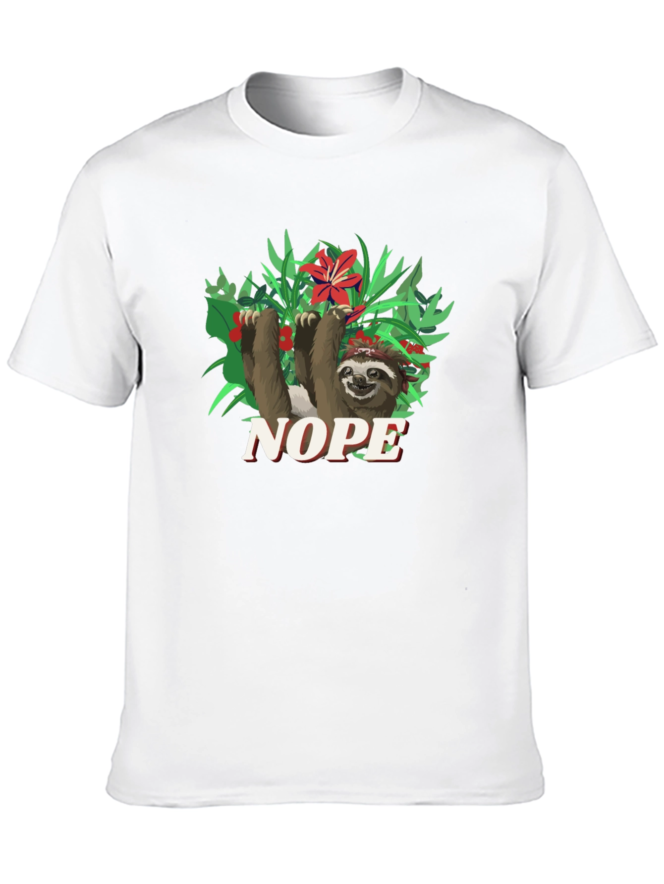 Nope Sloth Graphic Tee - Relaxed Fit