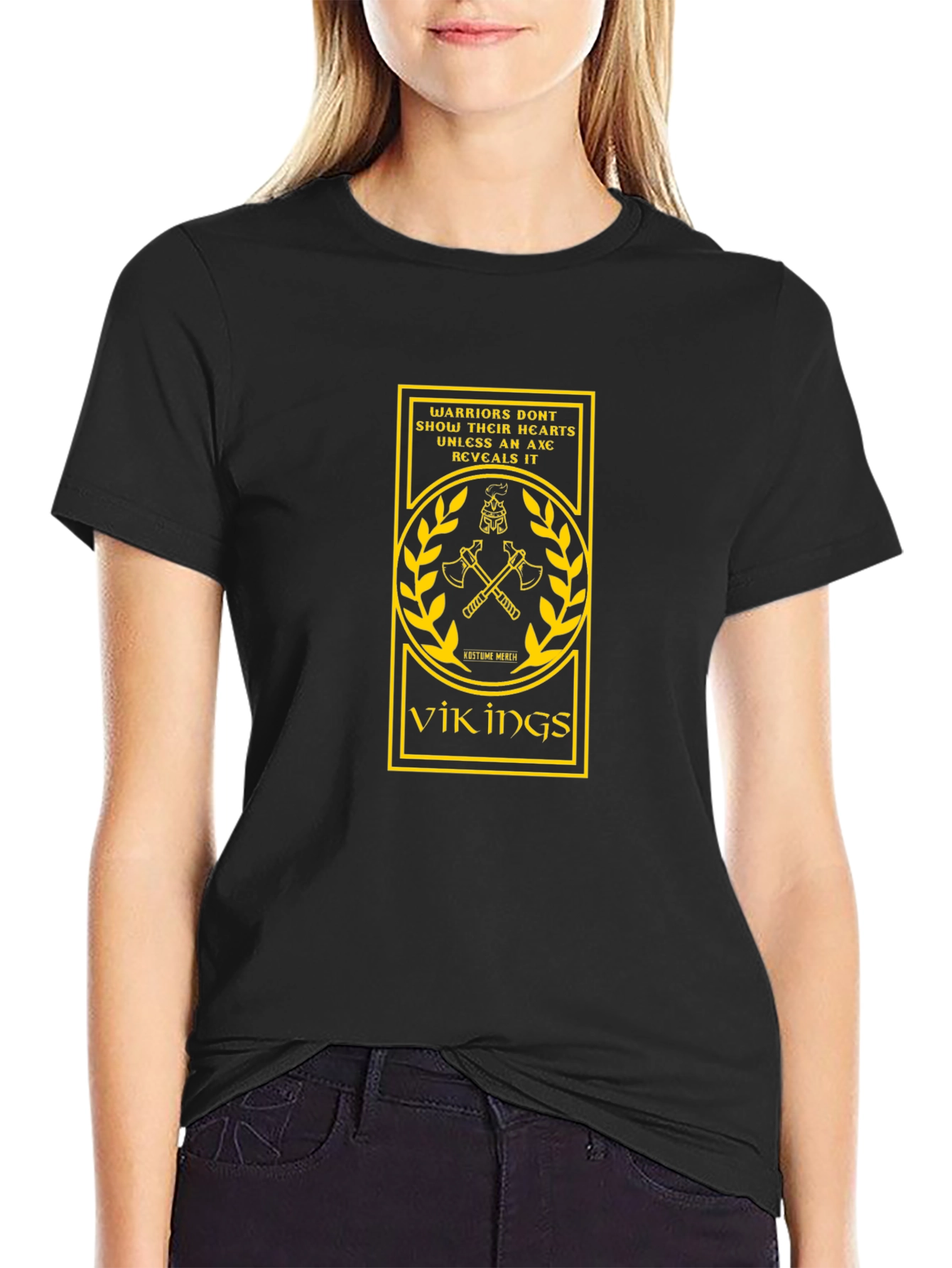 Vikings Graphic Print Black T-Shirt
