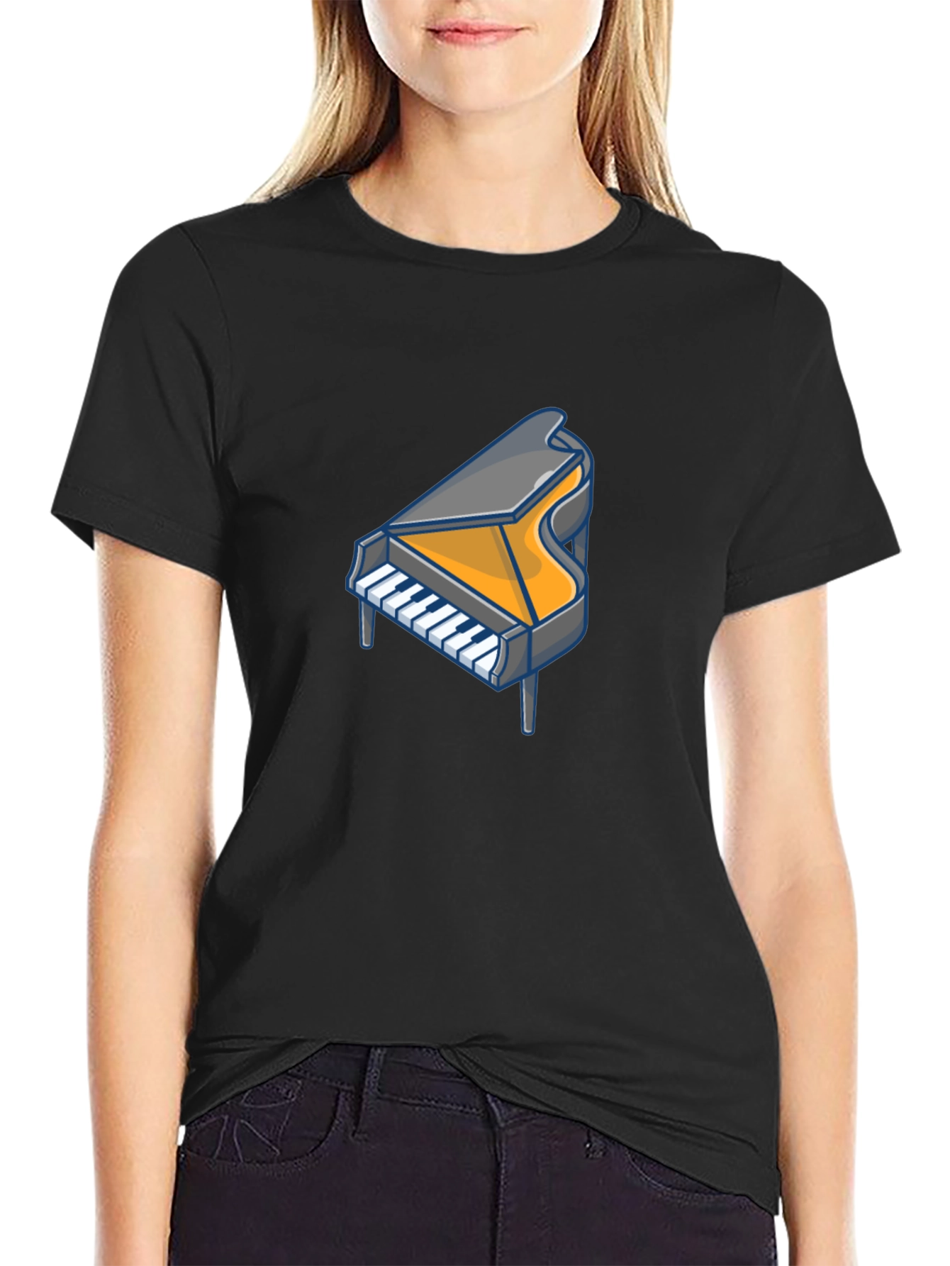 Piano Graphic Tee - Music Lovers T-Shirt