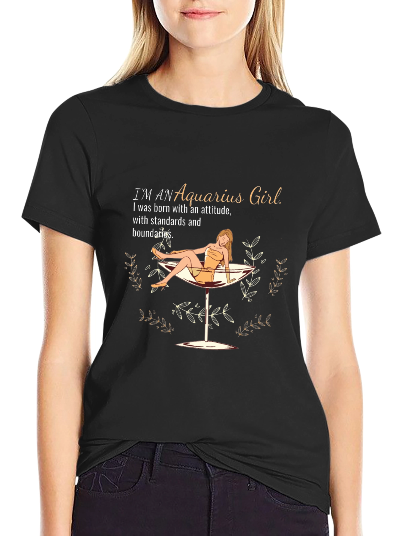 Aquarius Girl T-Shirt: Stylish Zodiac Graphic Tee