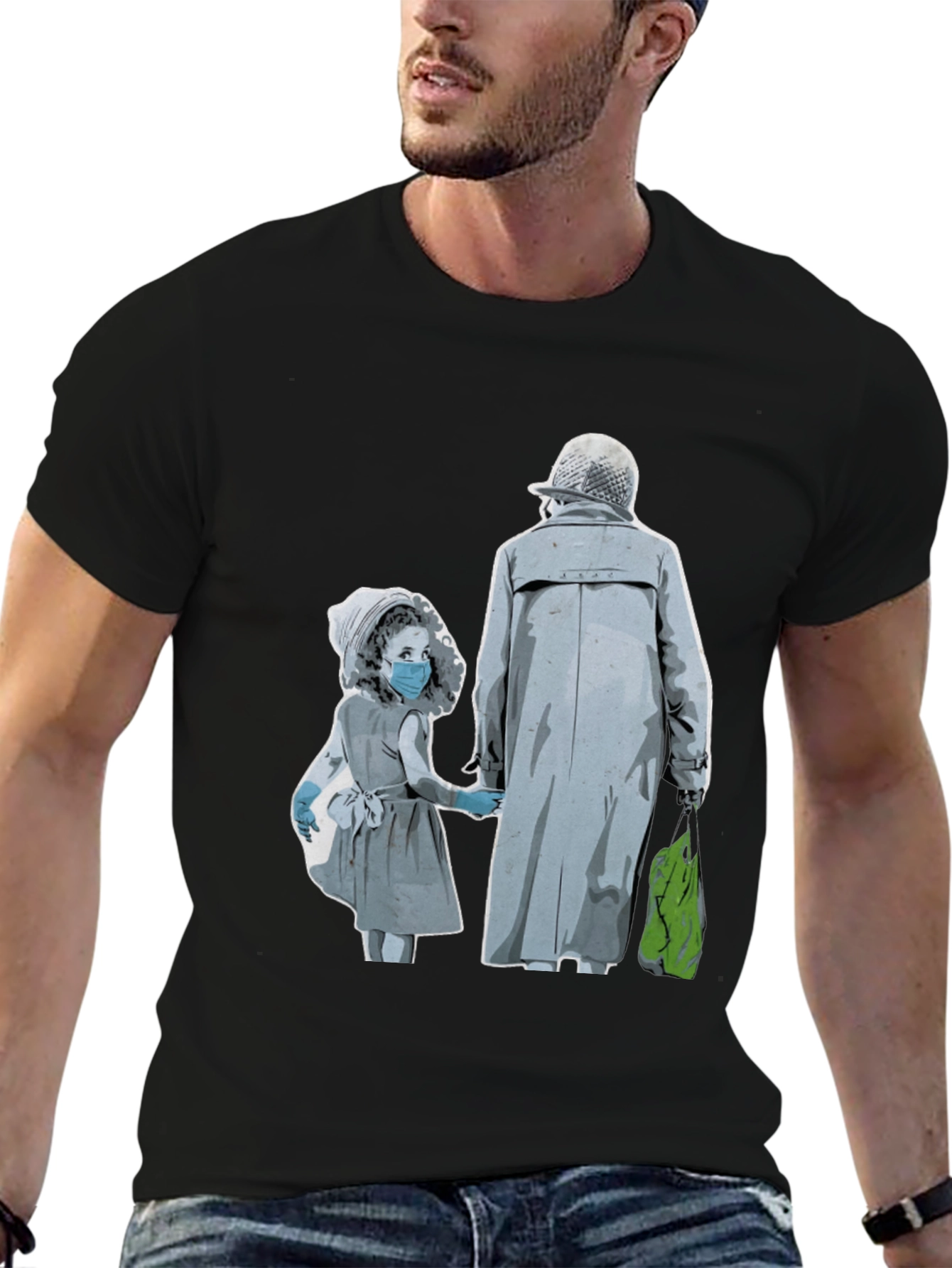 Artistic Graphic Tee - Masked Kids
