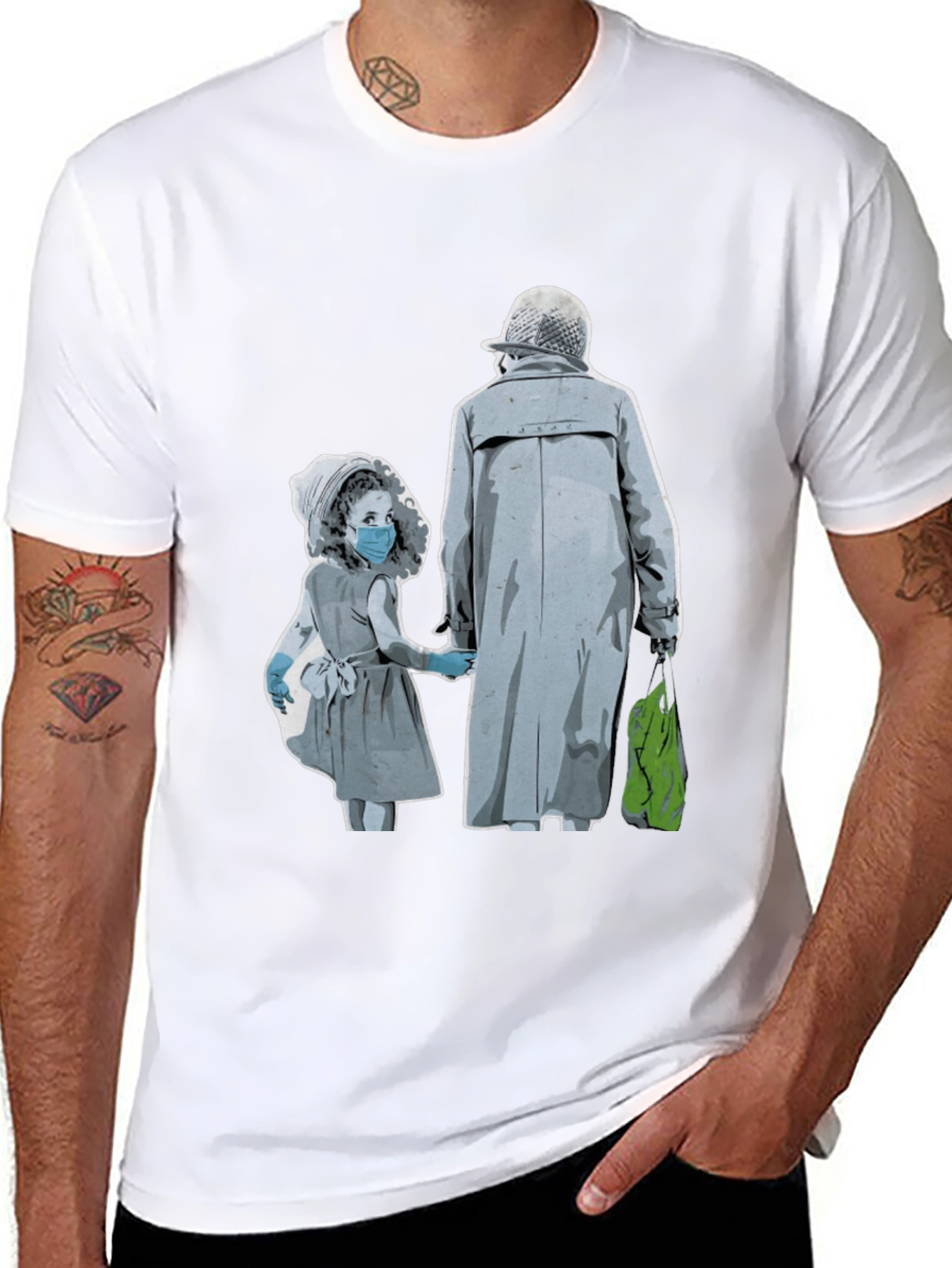 Artistic Graphic Tee - Masked Kids