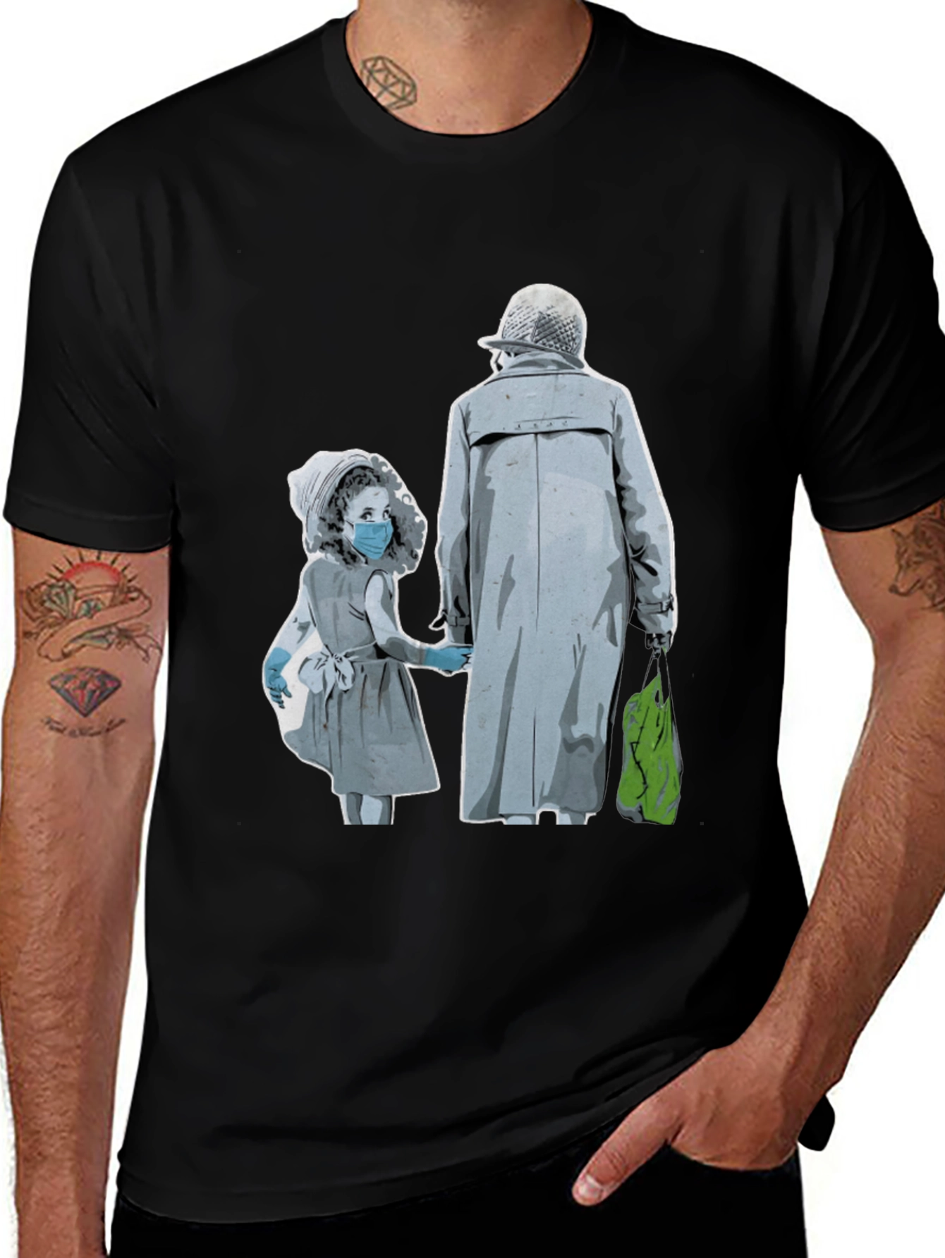 Artistic Graphic Tee - Masked Kids