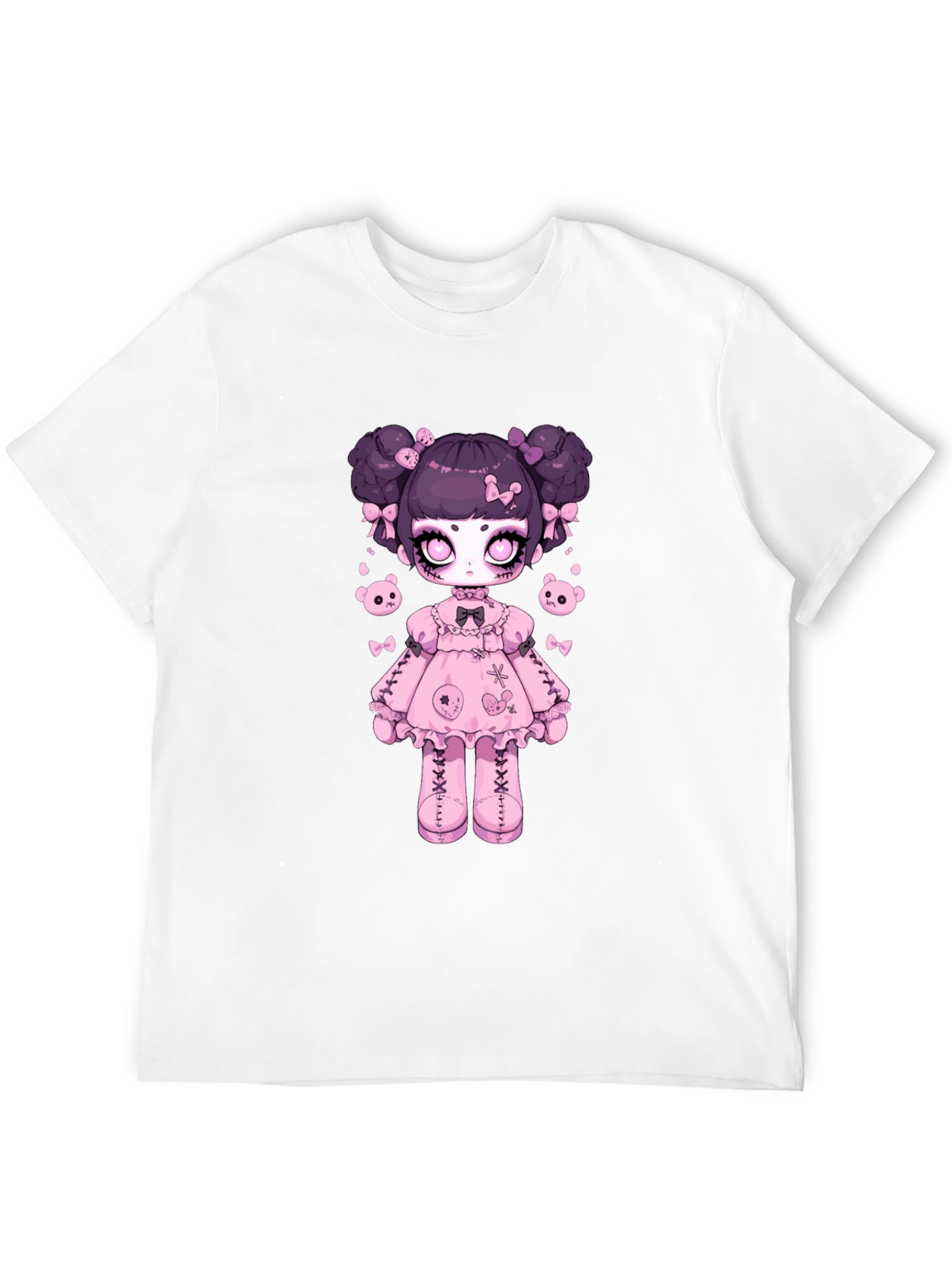 Gothic Lolita Doll Graphic Tee - Black