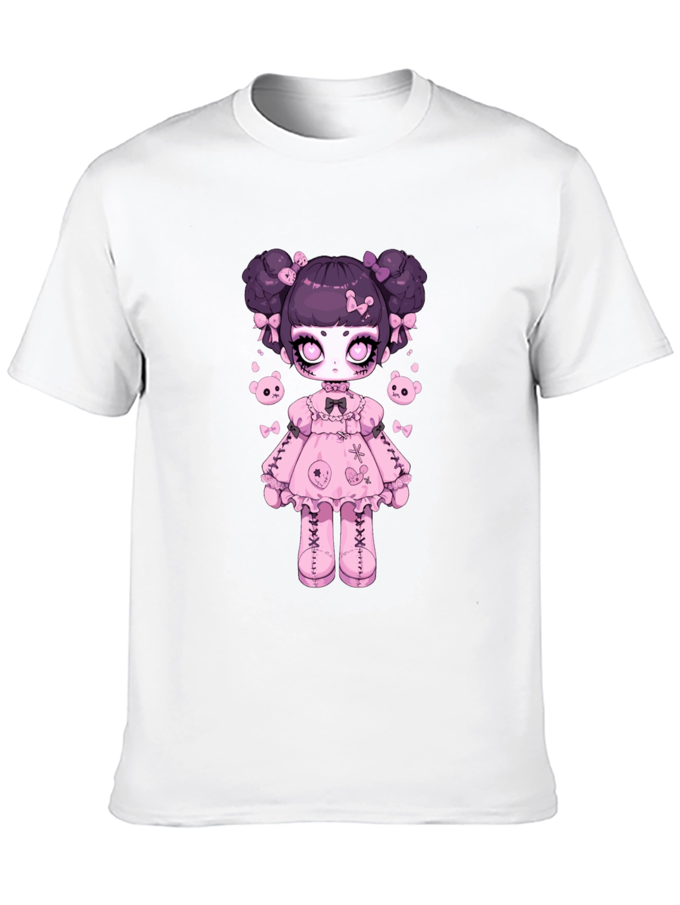 Gothic Lolita Doll Graphic Tee - Black
