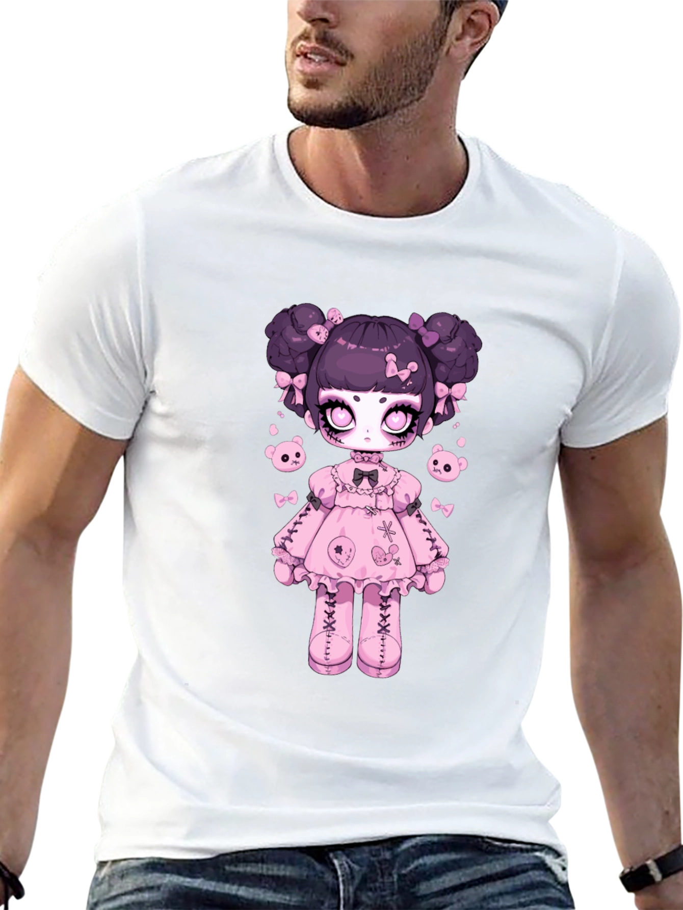Gothic Lolita Doll Graphic Tee - Black