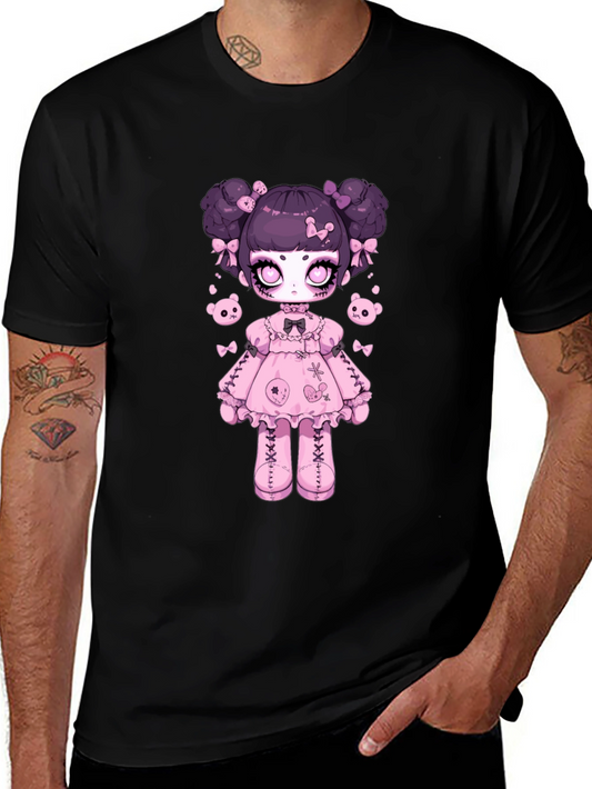 Gothic Lolita Doll Graphic Tee - Black