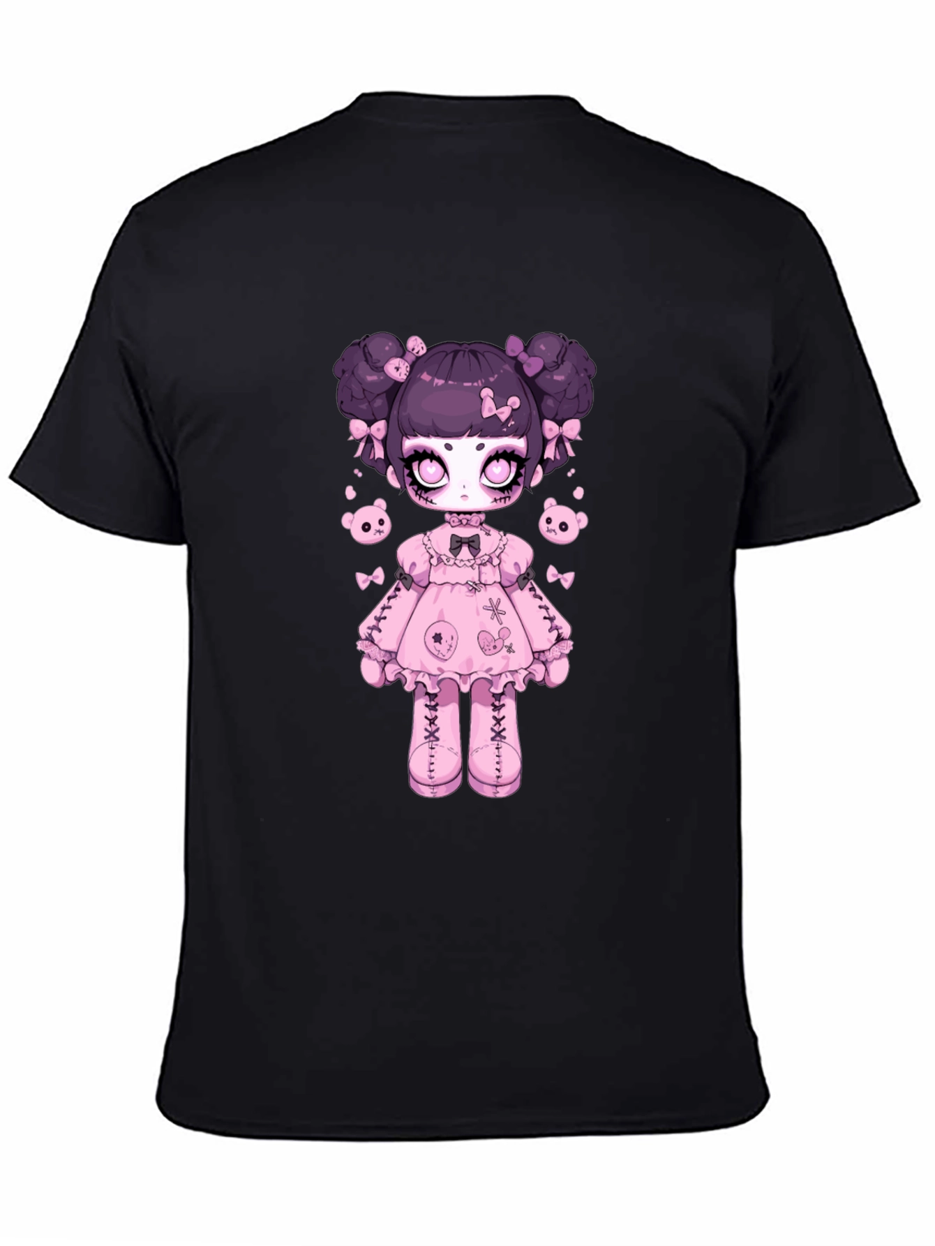 Gothic Lolita Doll Graphic Tee - Black