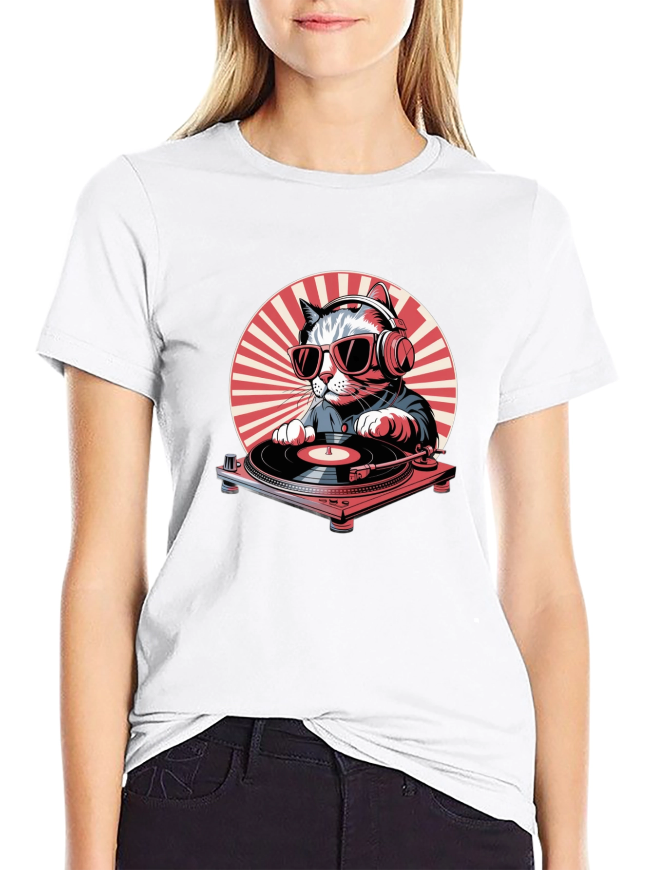 DJ Cat T-Shirt - Cool Cat Graphic Tee