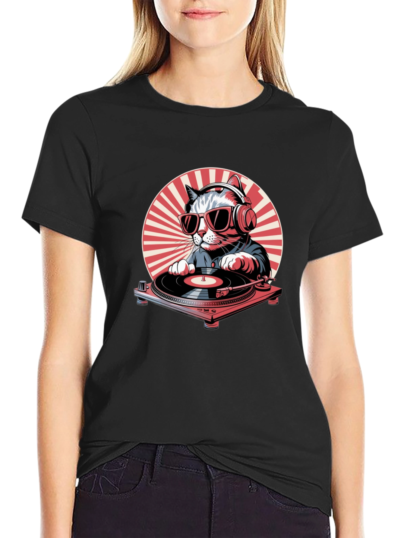 DJ Cat T-Shirt - Cool Cat Graphic Tee