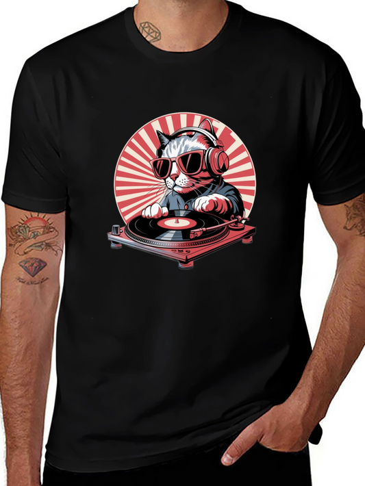 DJ Cat T-Shirt - Cool Cat Graphic Tee