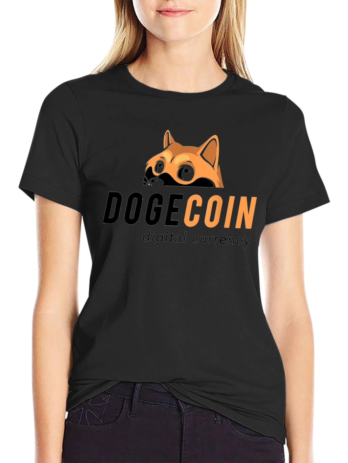Dogecoin Crypto Black T-Shirt