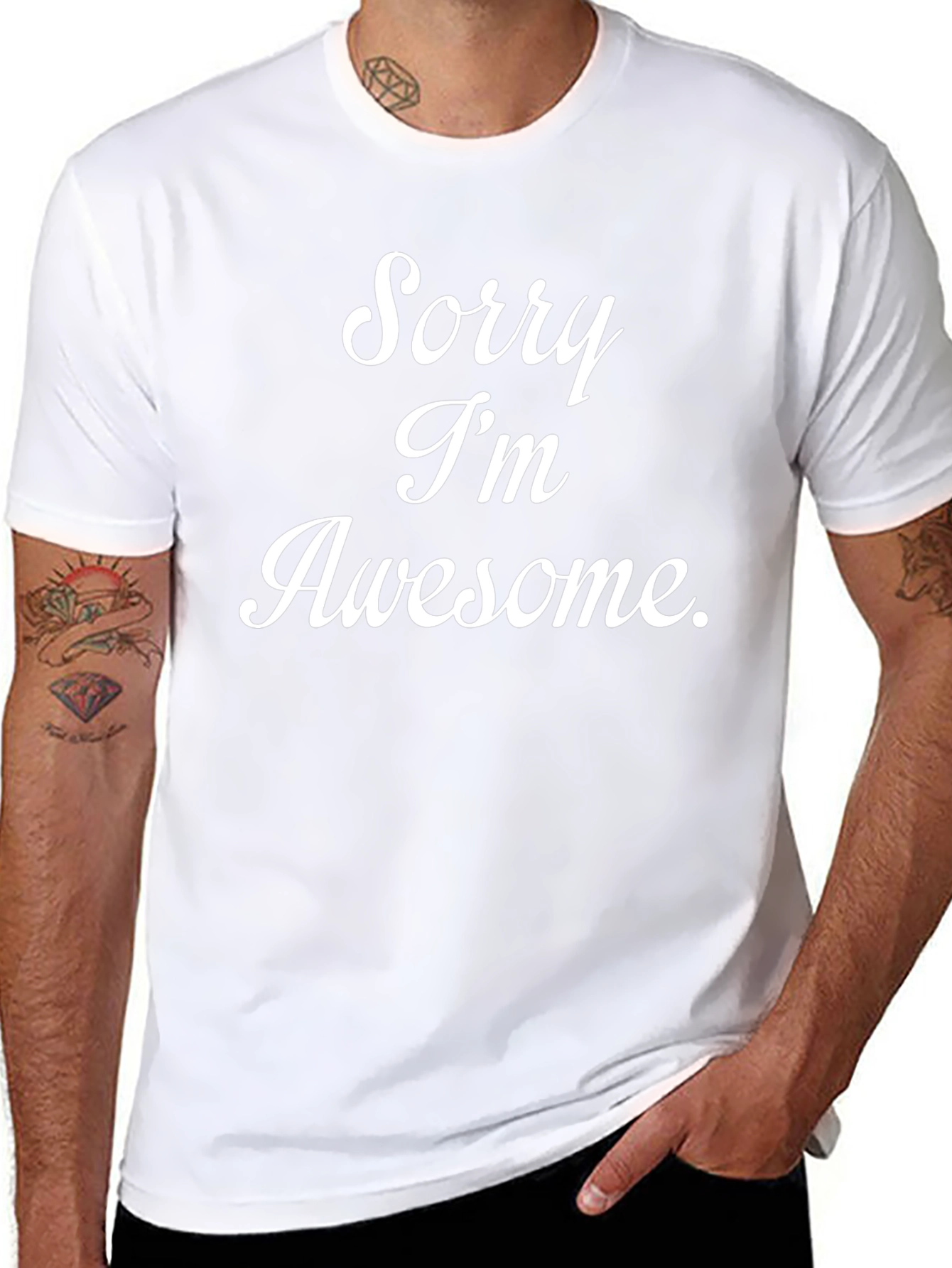 Sorry Im Awesome - Mens Black T-Shirt