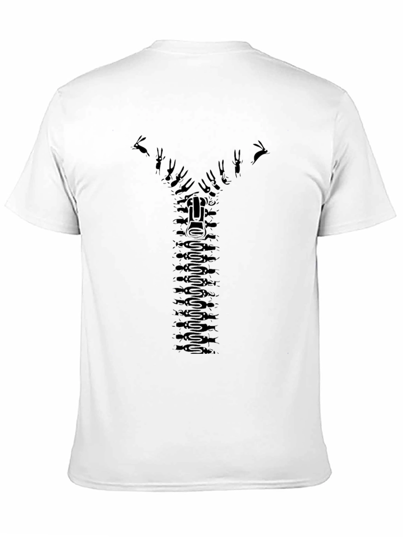 Ant Zipper Graphic Tee - Black