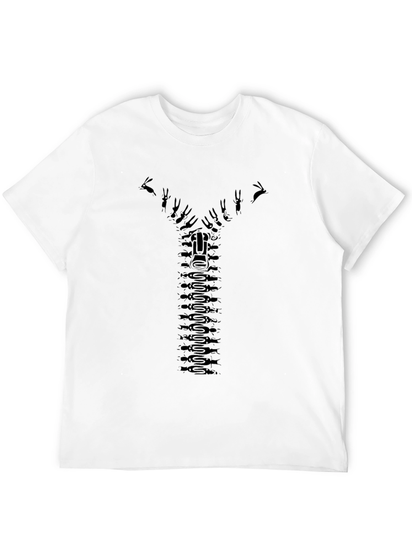 Ant Zipper Graphic Tee - Black