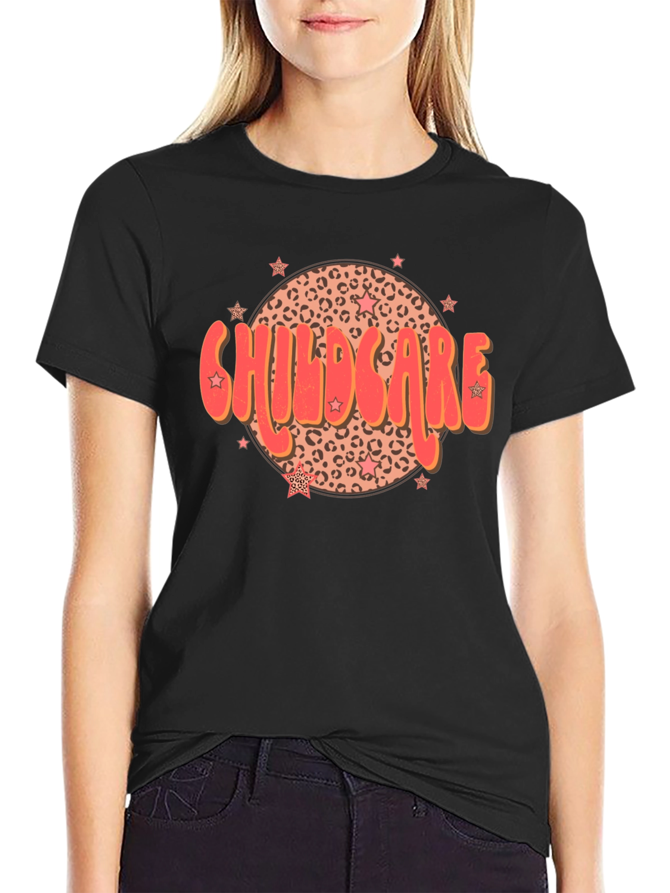 Childcare Leopard Star T-Shirt