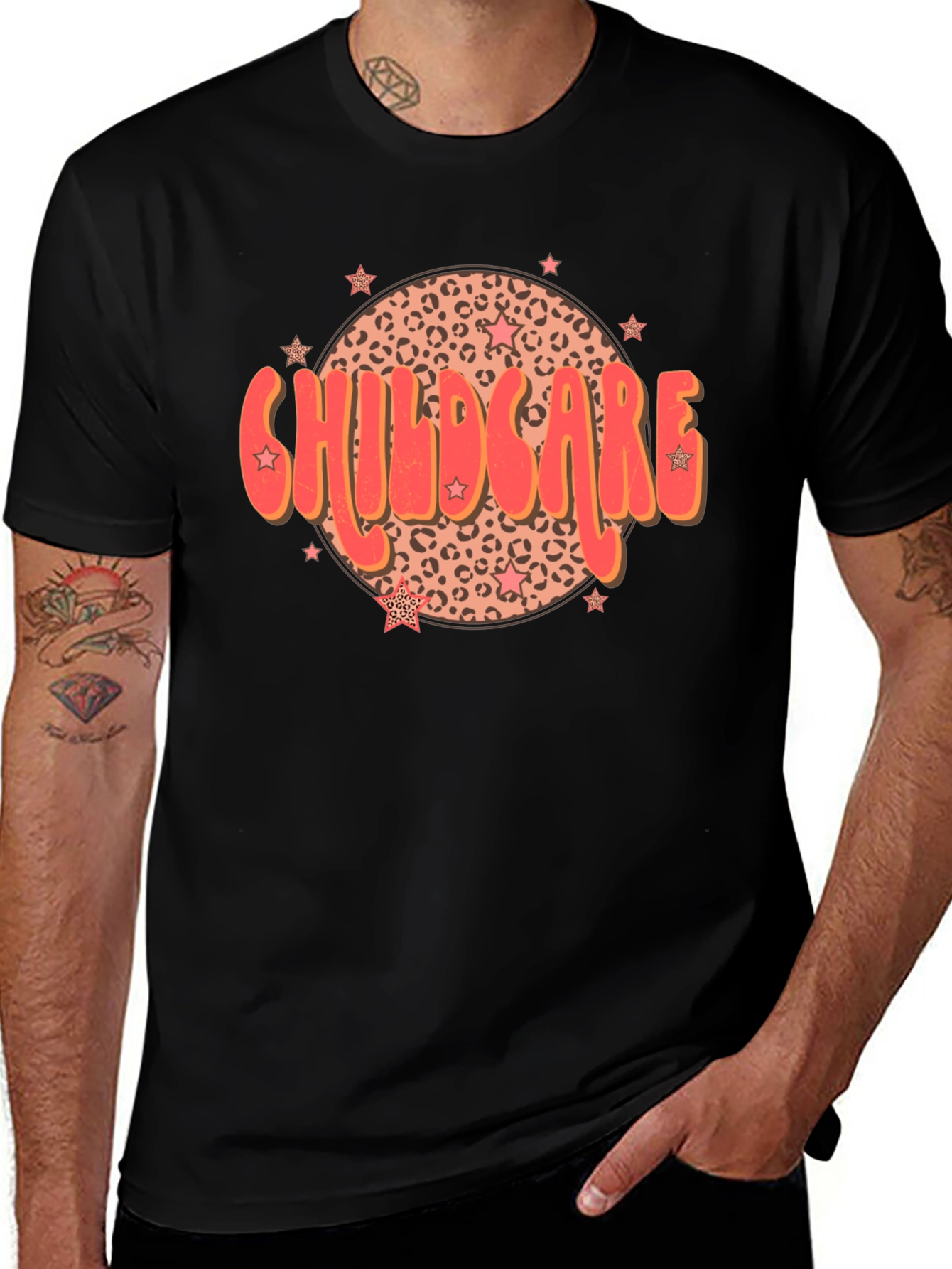 Childcare Leopard Star T-Shirt