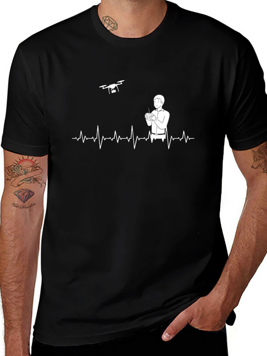 Drone Pilot ECG Heartbeat T-Shirt