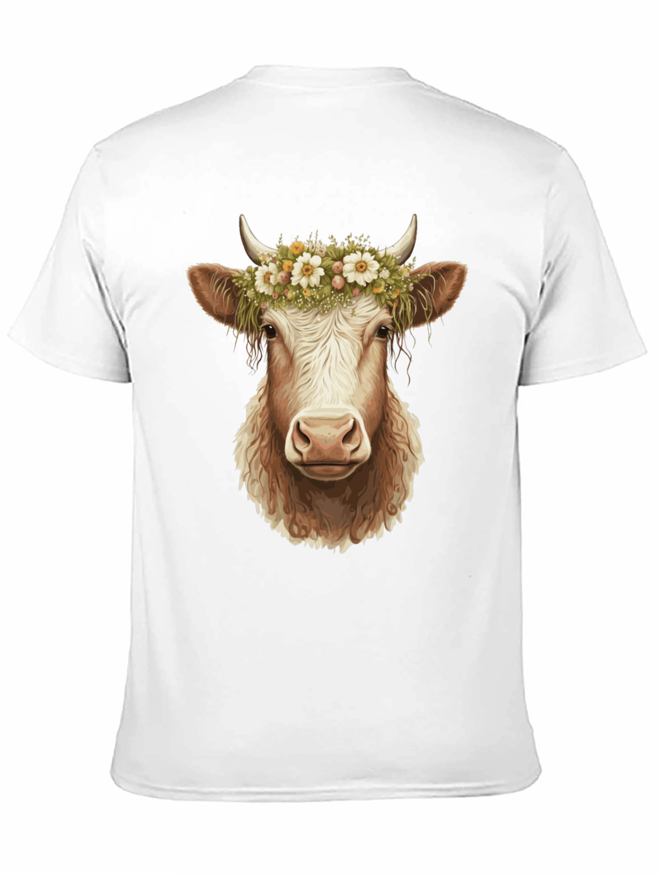 Cow with Flower Crown Graphic Tee
