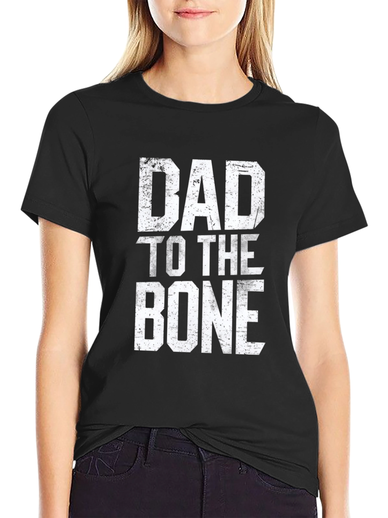 Dad To The Bone Black Graphic T-Shirt