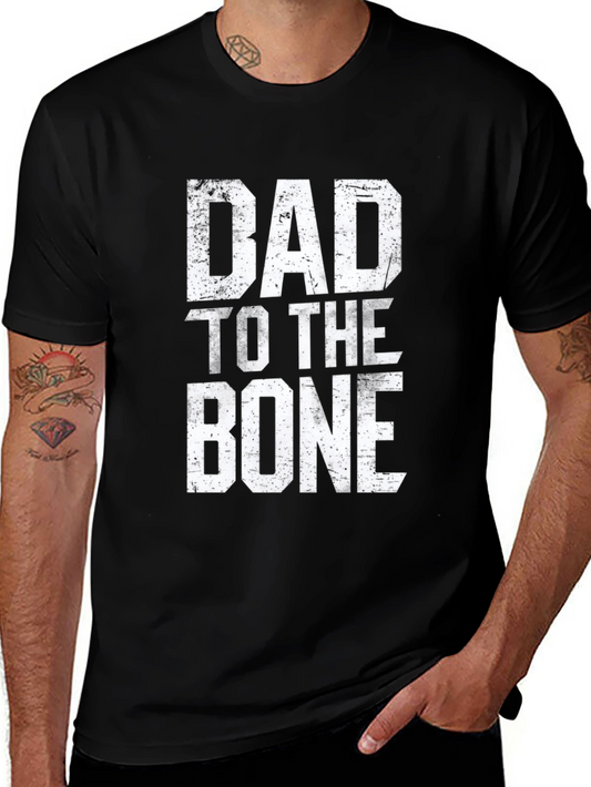 Dad To The Bone Black Graphic T-Shirt