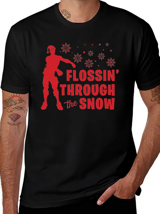 Flossin Through the Snow Holiday T-Shirt