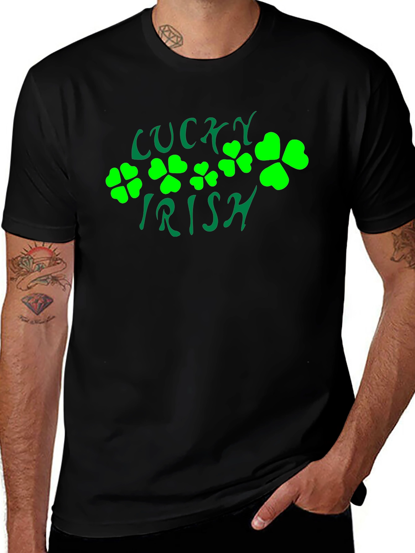 Lucky Irish St. Patricks Day Black T-Shirt