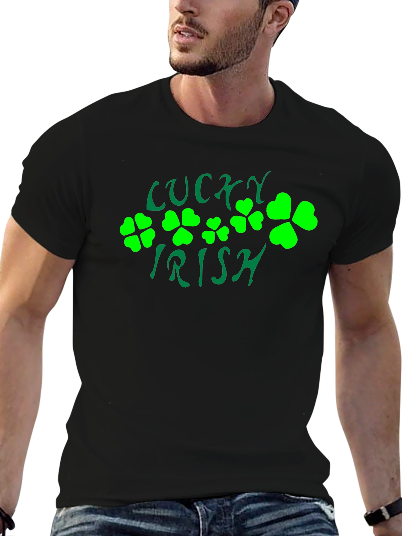 Lucky Irish St. Patricks Day Black T-Shirt