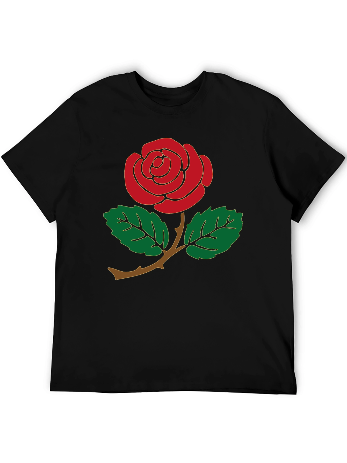 Red Rose Graphic Tee - Mens Black T-Shirt