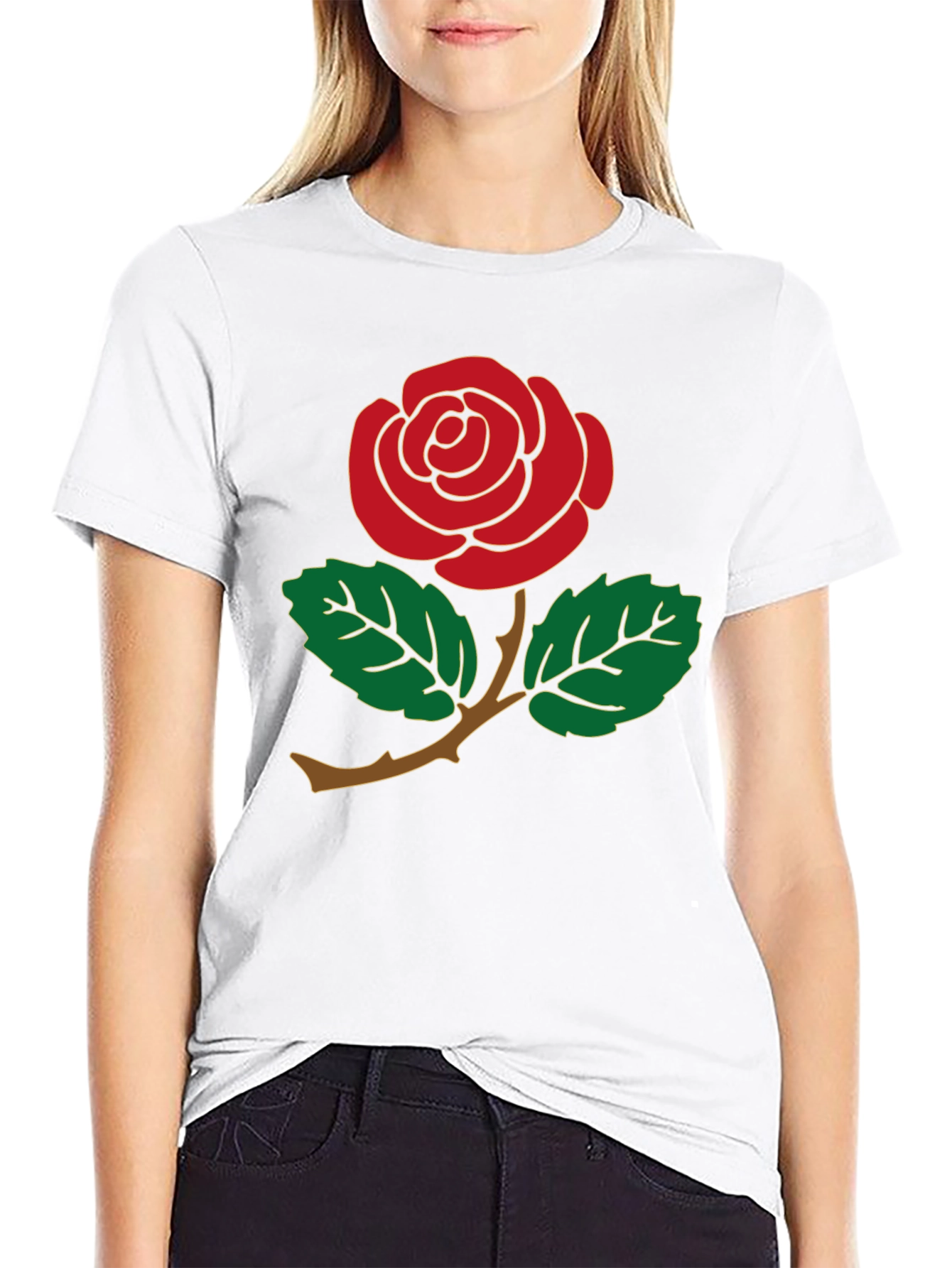 Red Rose Graphic Tee - Mens Black T-Shirt
