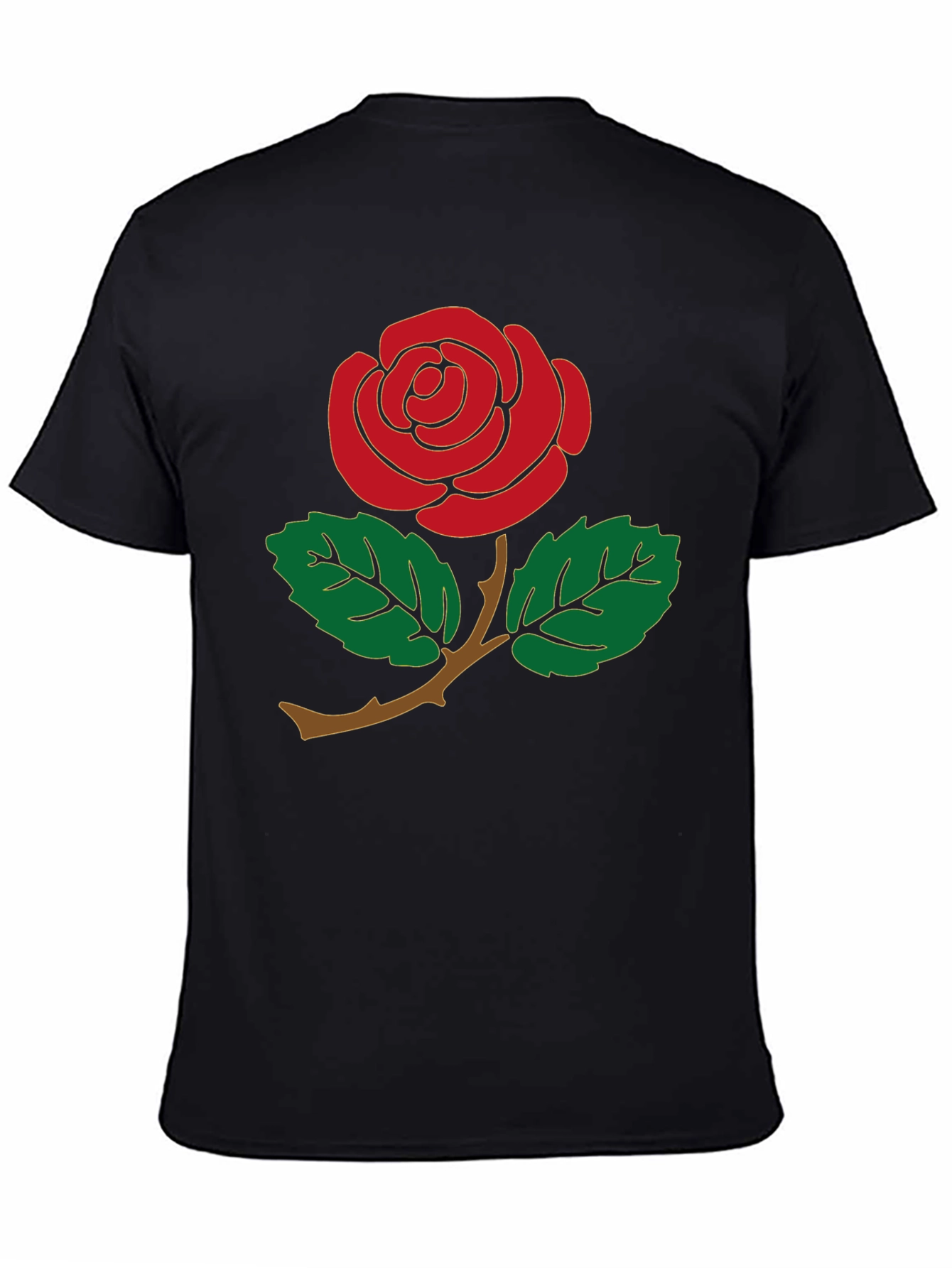 Red Rose Graphic Tee - Mens Black T-Shirt