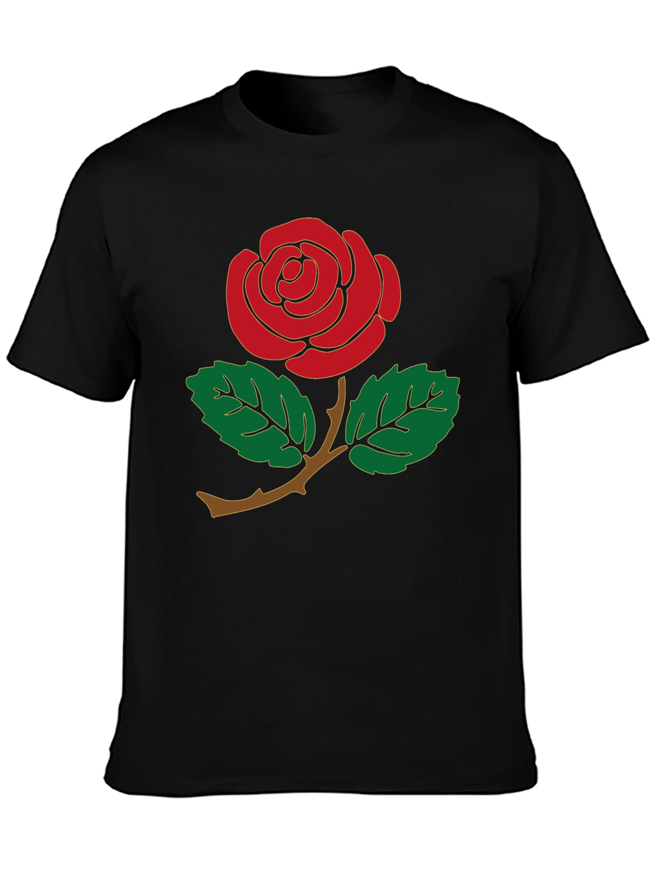 Red Rose Graphic Tee - Mens Black T-Shirt