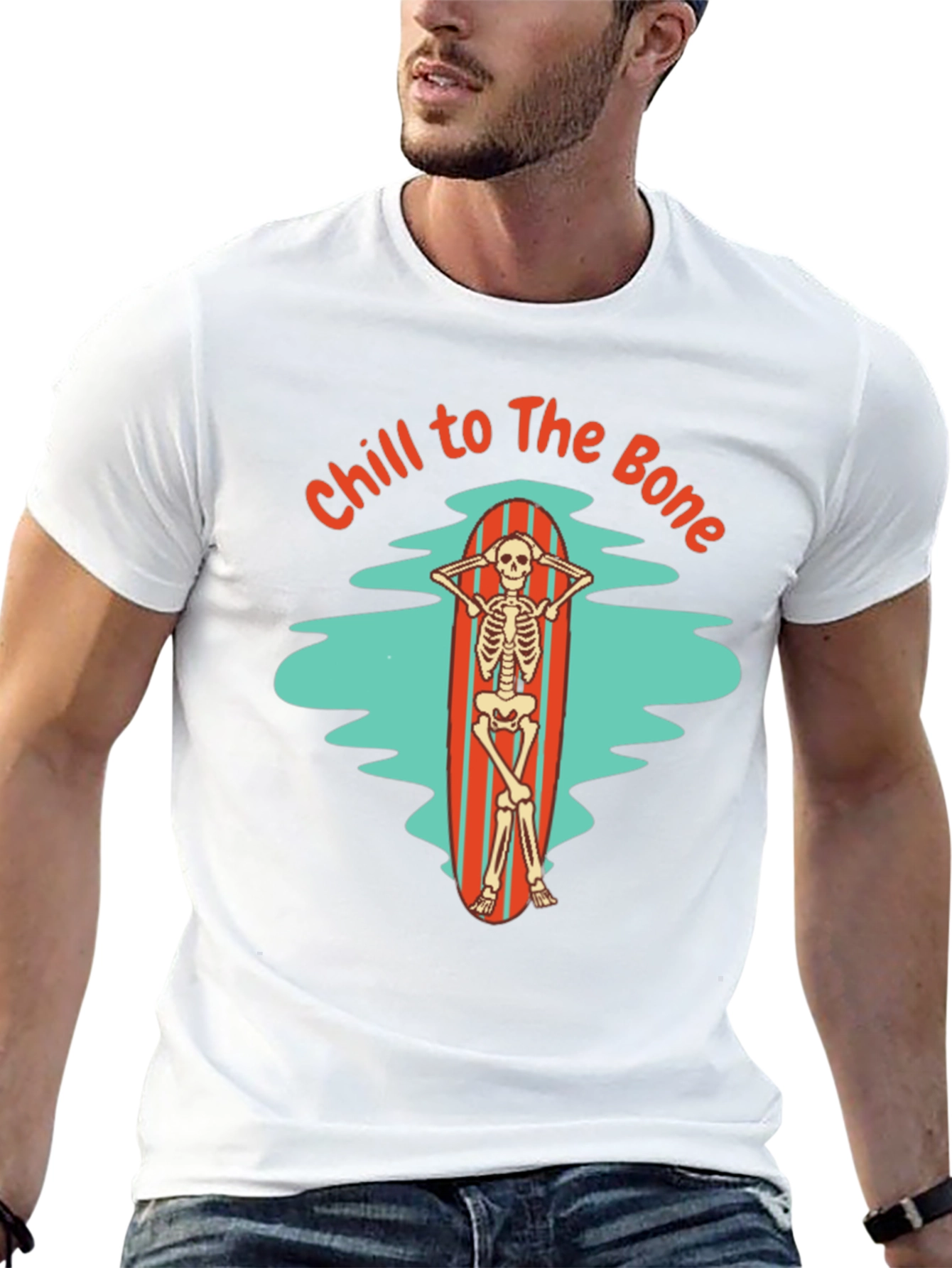 Chill to The Bone Skeleton Graphic T-Shirt
