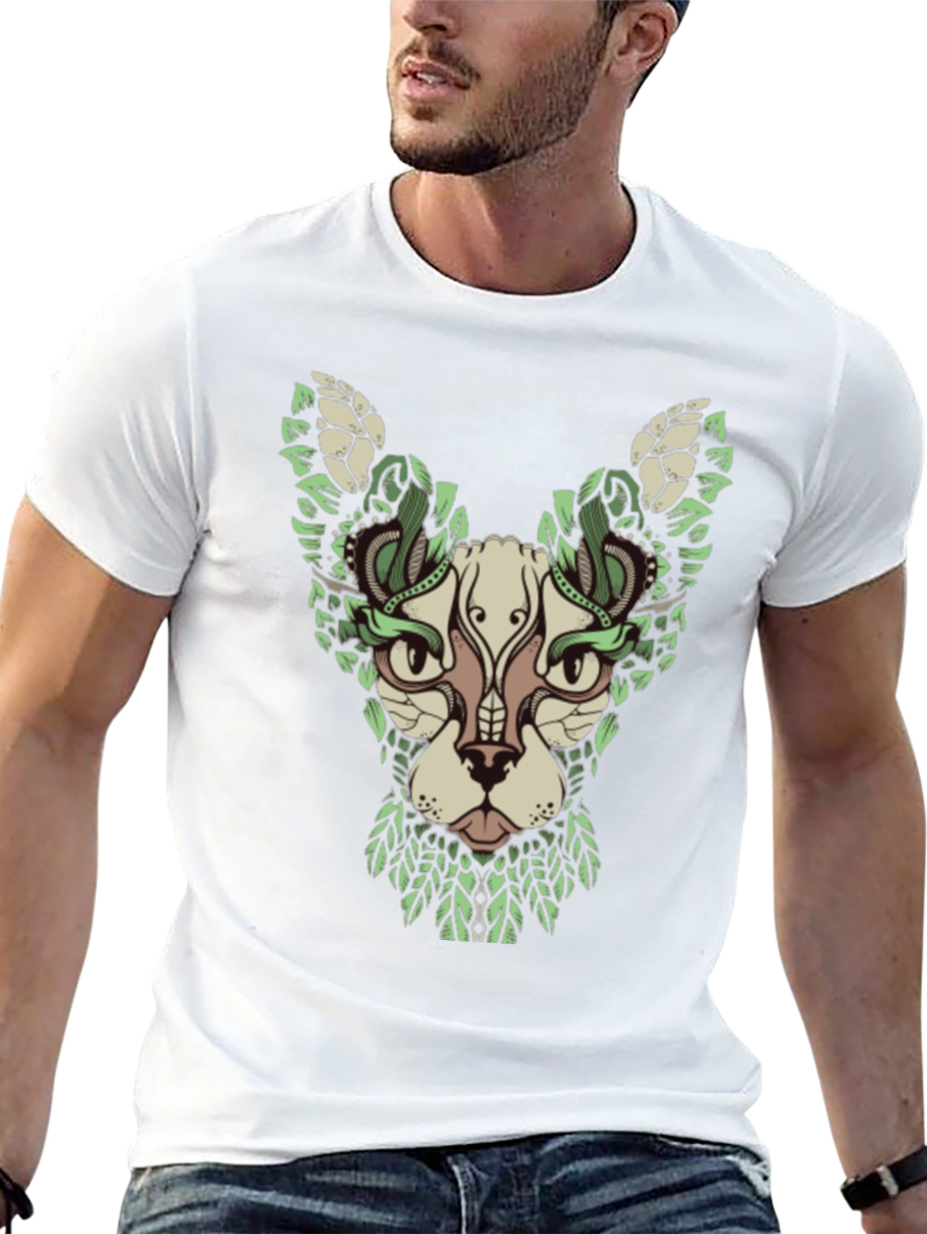 Botanical Cat Graphic T-Shirt