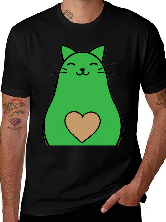 Avocado Cat Graphic Tee - Cute & Unique!