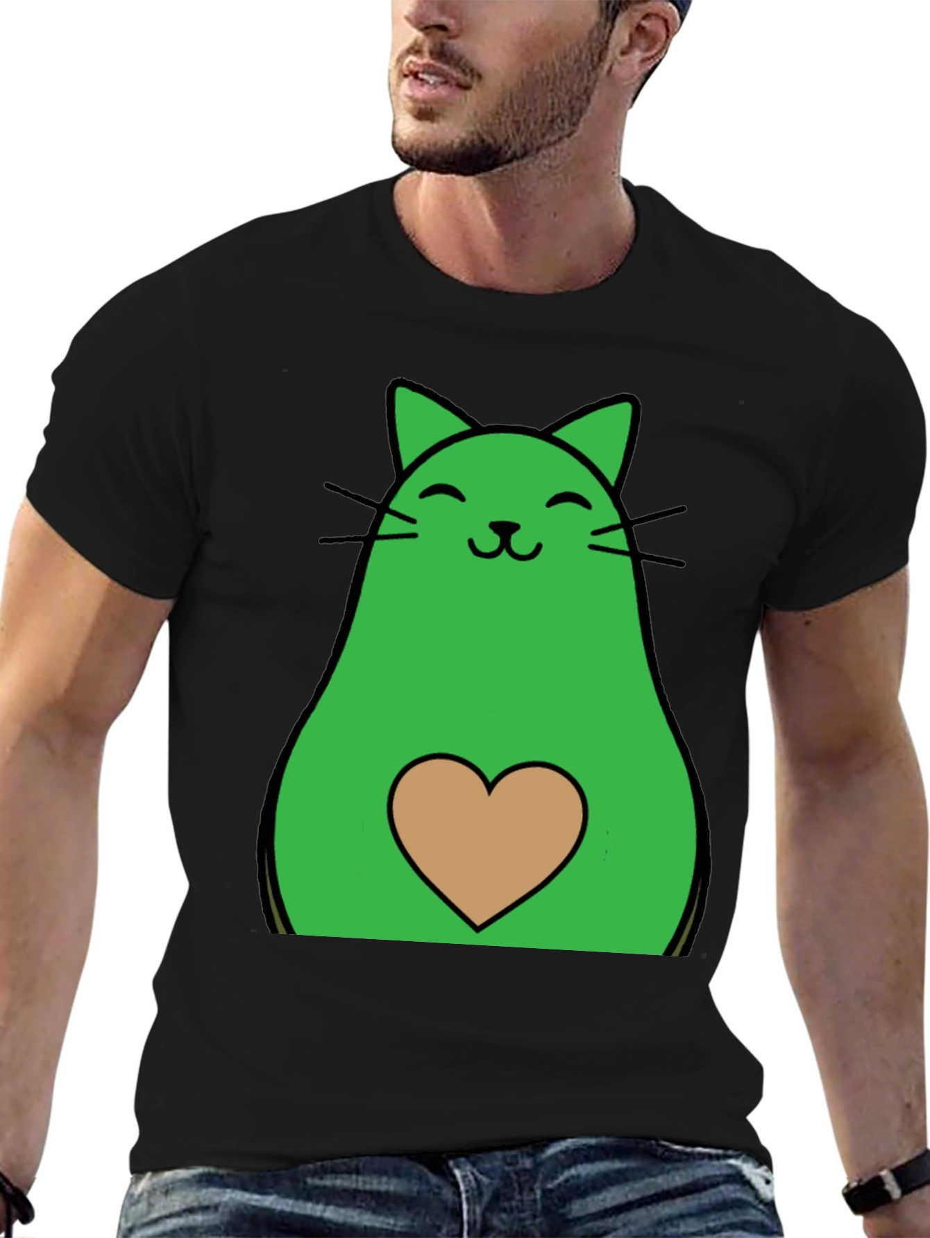Avocado Cat Graphic Tee - Cute & Unique!