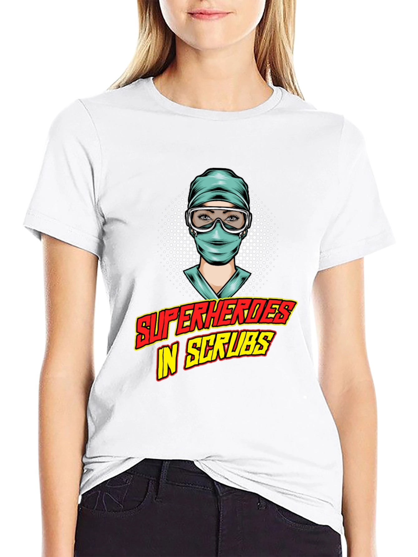 Superheroes in Scrubs Graphic Tee - Medical Hero Shirt