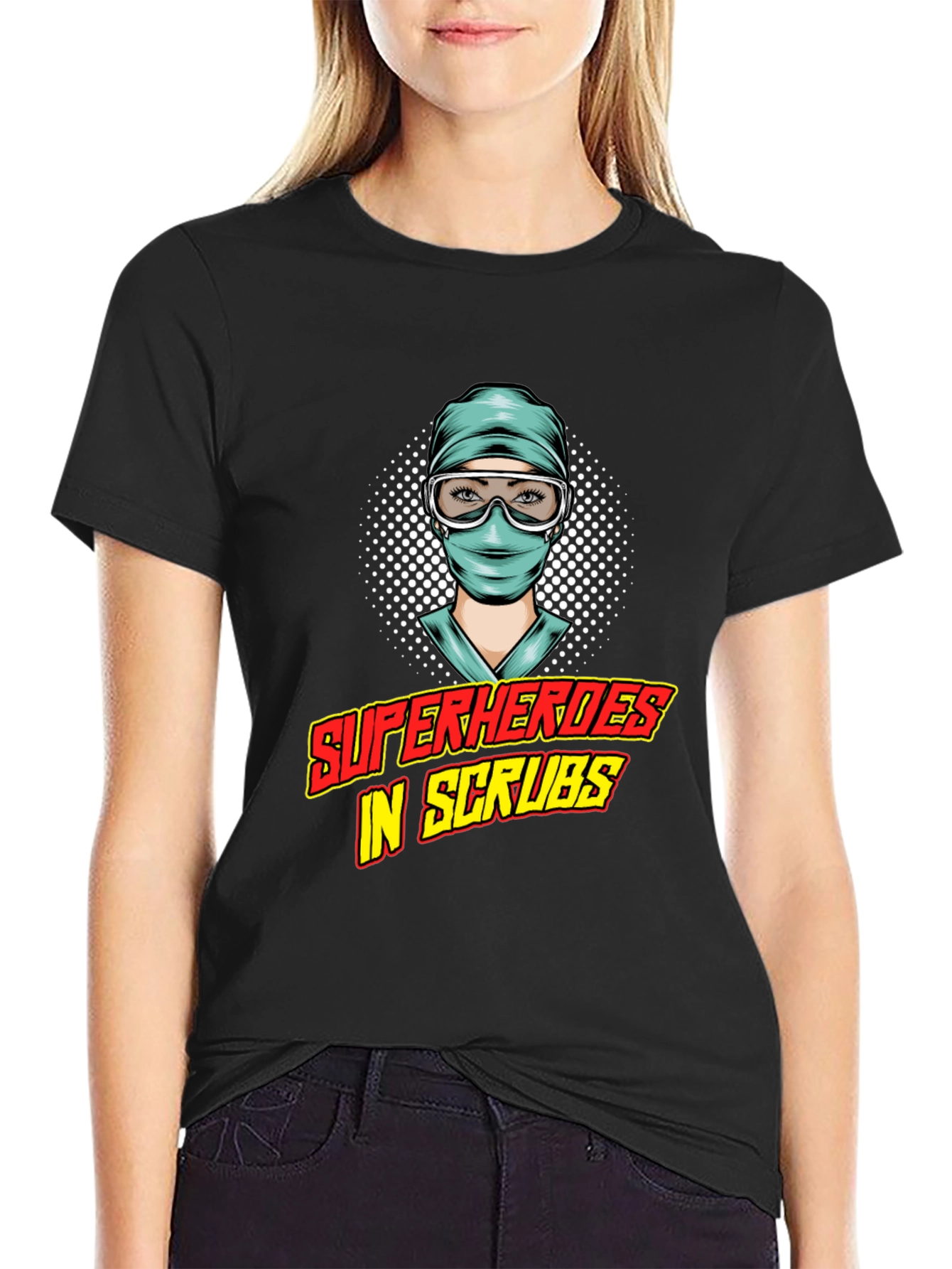 Superheroes in Scrubs Graphic Tee - Medical Hero Shirt